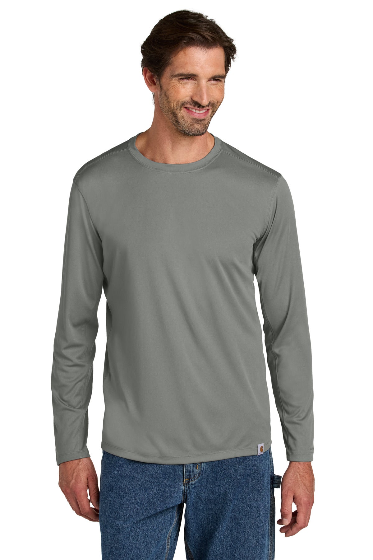 Custom Asphalt Grey Force Sun Defender Long Sleeve Tee CT106972, personalized by SanCanDo Swag in Argyle, TX