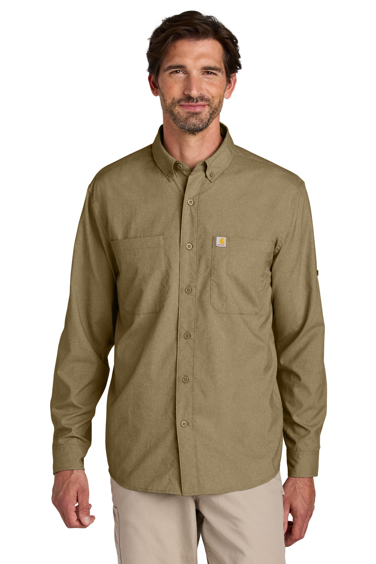 Custom Dark Khaki Force Sun Defender Long Sleeve Shirt CT107106, personalized by SanCanDo Swag in Argyle, TX