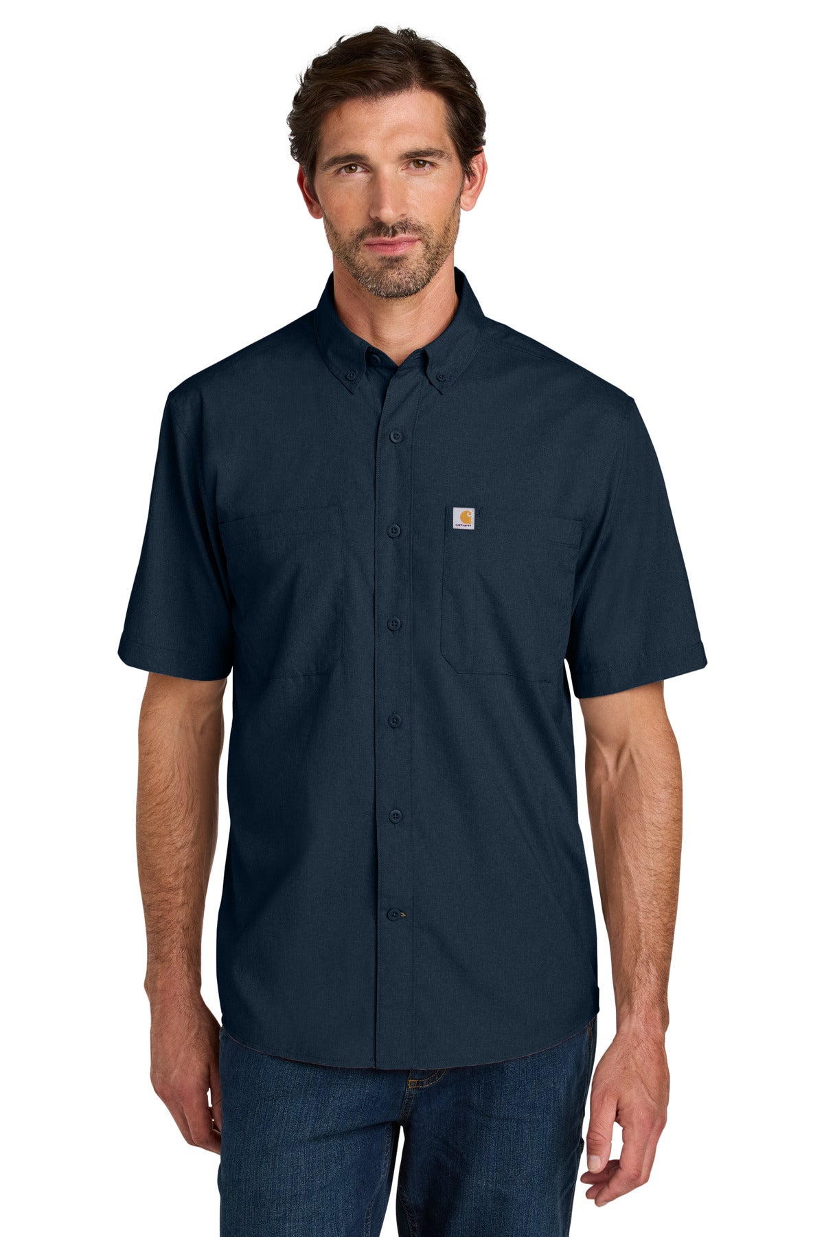 Custom Navy Force Sun Defender Short Sleeve Shirt CT107107, personalized by SanCanDo Swag in Argyle, TX