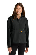 Custom Black Women's Rain Defender Soft Shell Jacket CT107115, personalized by SanCanDo Swag in Argyle, TX