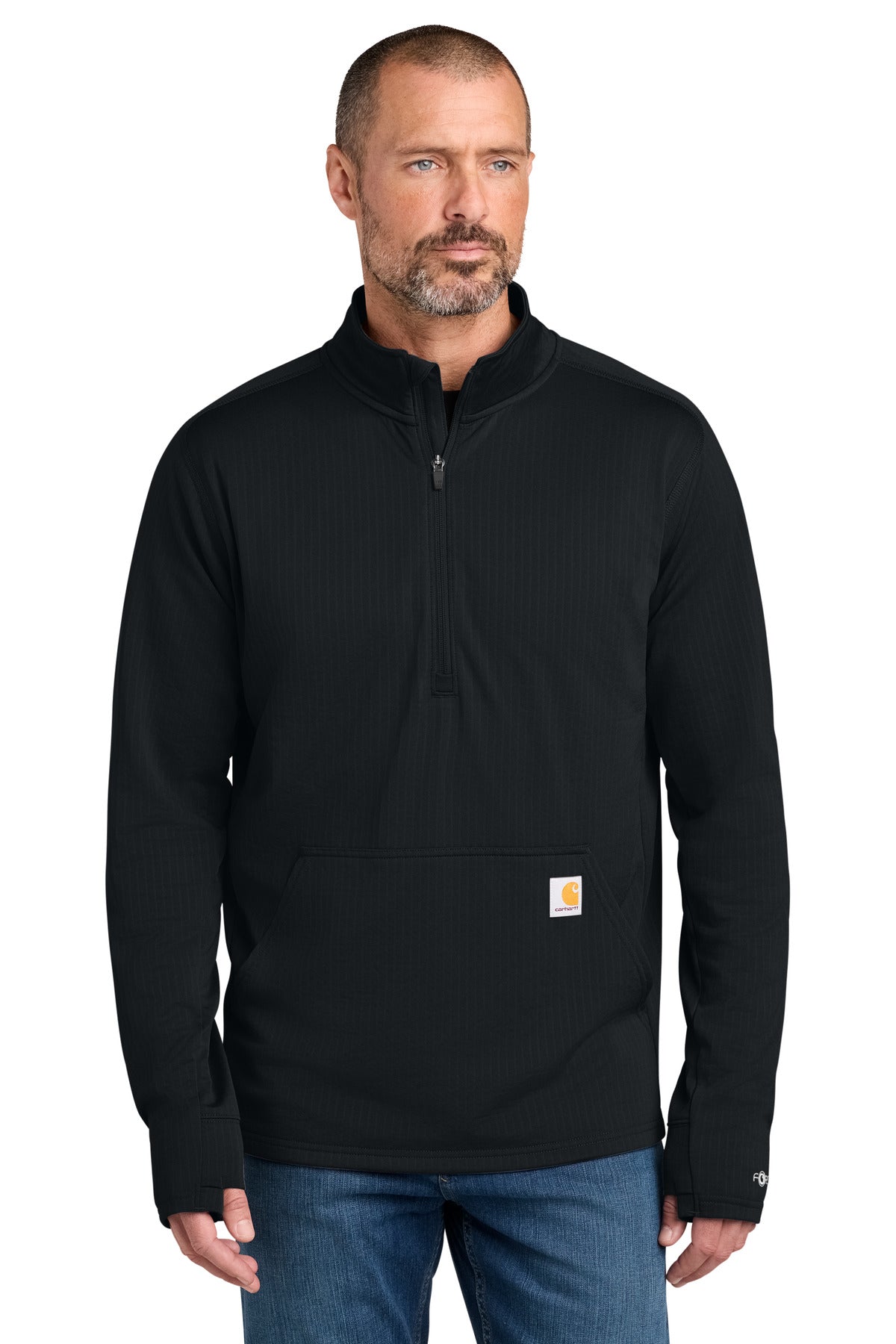 Custom Black Force 1/2-Zip Grid Fleece CT107814, personalized by SanCanDo Swag in Argyle, TX