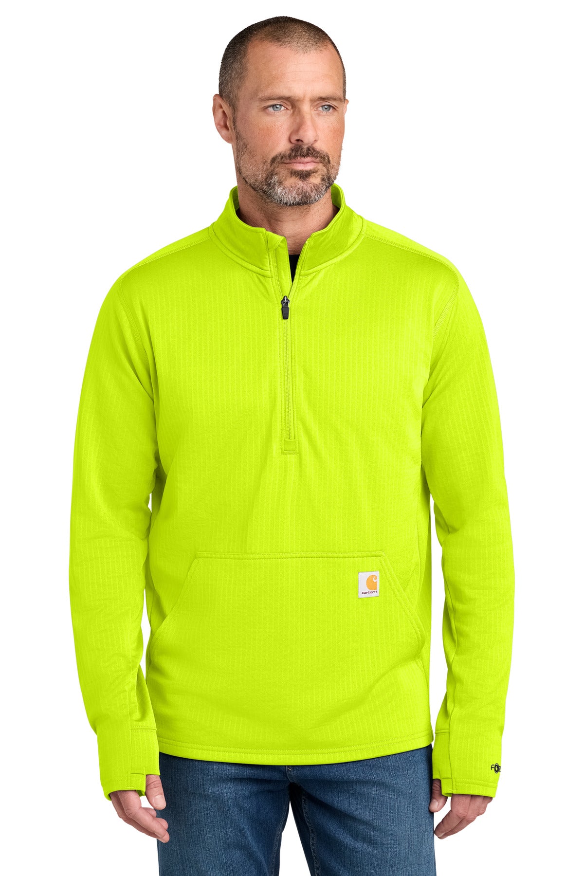 Custom Brite Lime Force 1/2-Zip Grid Fleece CT107814, personalized by SanCanDo Swag in Argyle, TX