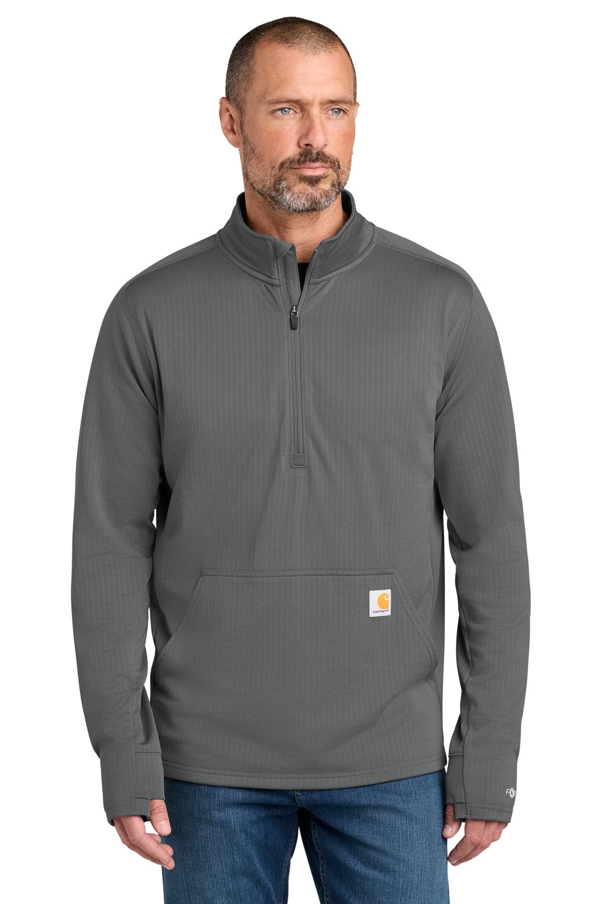 Custom Steel Force 1/2-Zip Grid Fleece CT107814, personalized by SanCanDo Swag in Argyle, TX