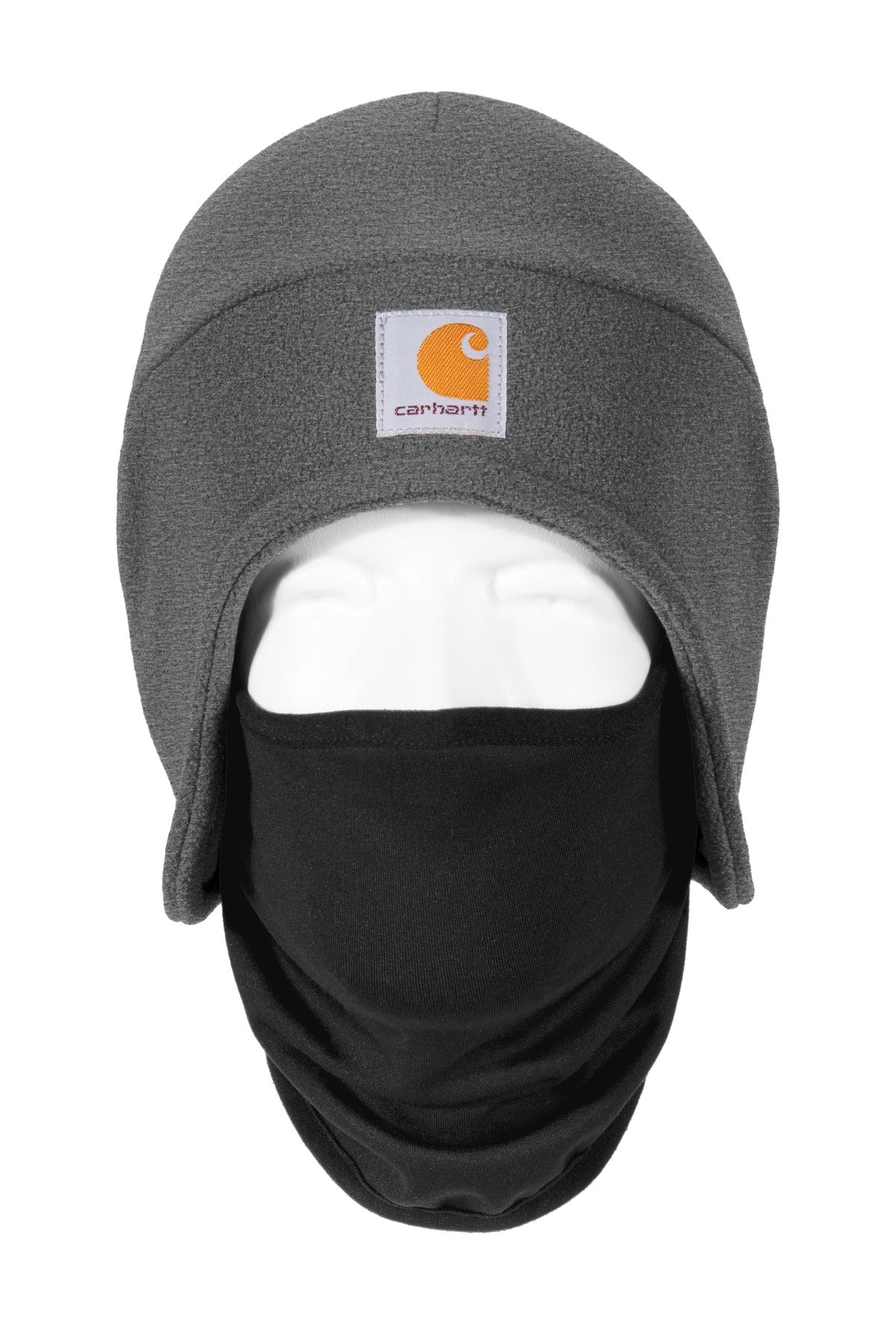 Custom Charcoal Heather Fleece 2-In-1 Headwear CTA202, personalized by SanCanDo Swag in Argyle, TX