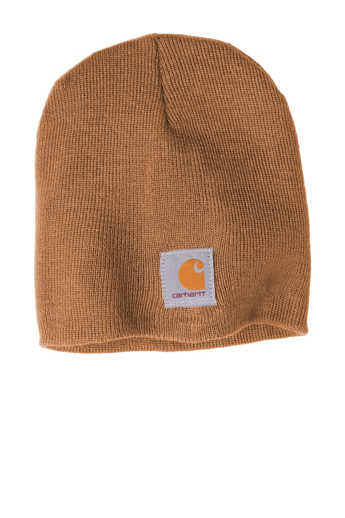 Custom Carhartt Brown Acrylic Knit Hat CTA205, personalized by SanCanDo Swag in Argyle, TX