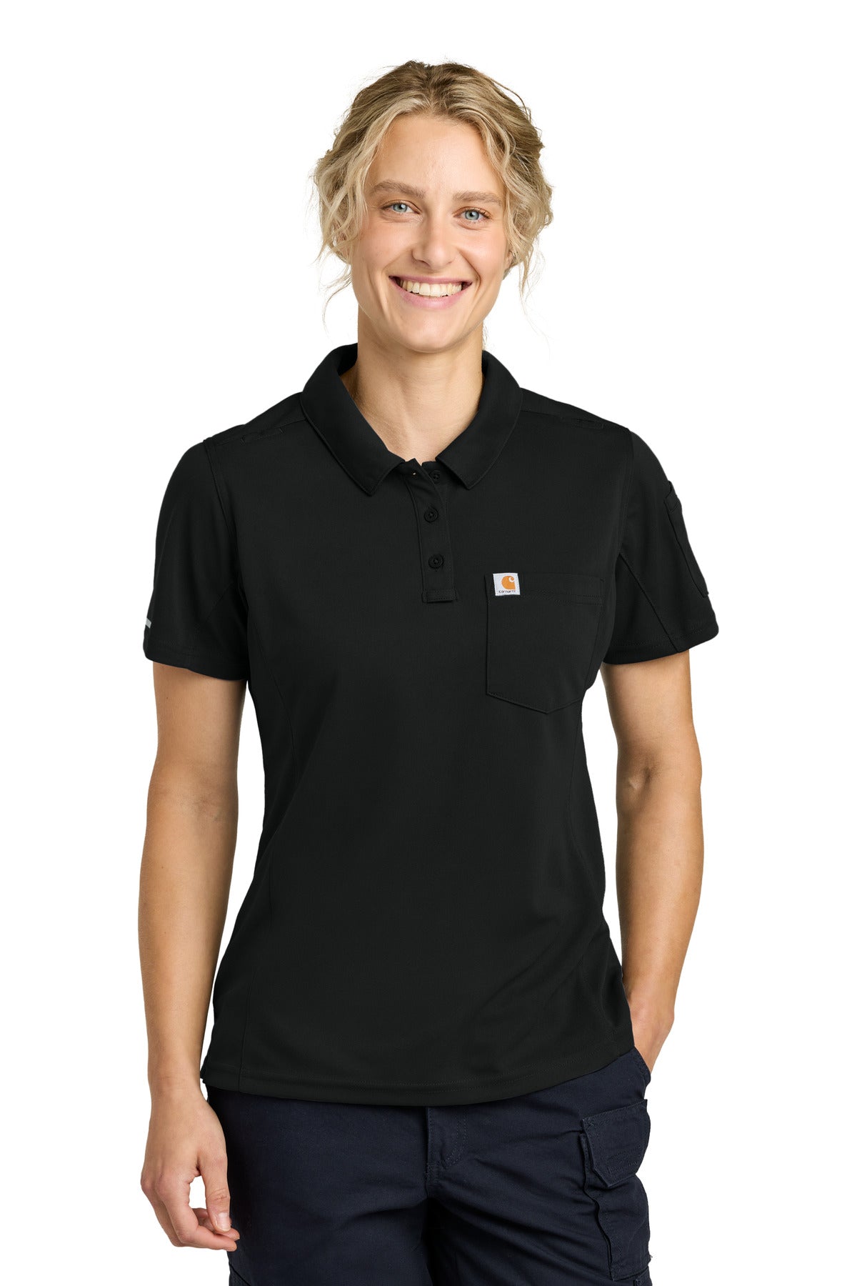 Custom Black Women's FLD & RSCU Polo CTC12119, personalized by SanCanDo Swag in Argyle, TX