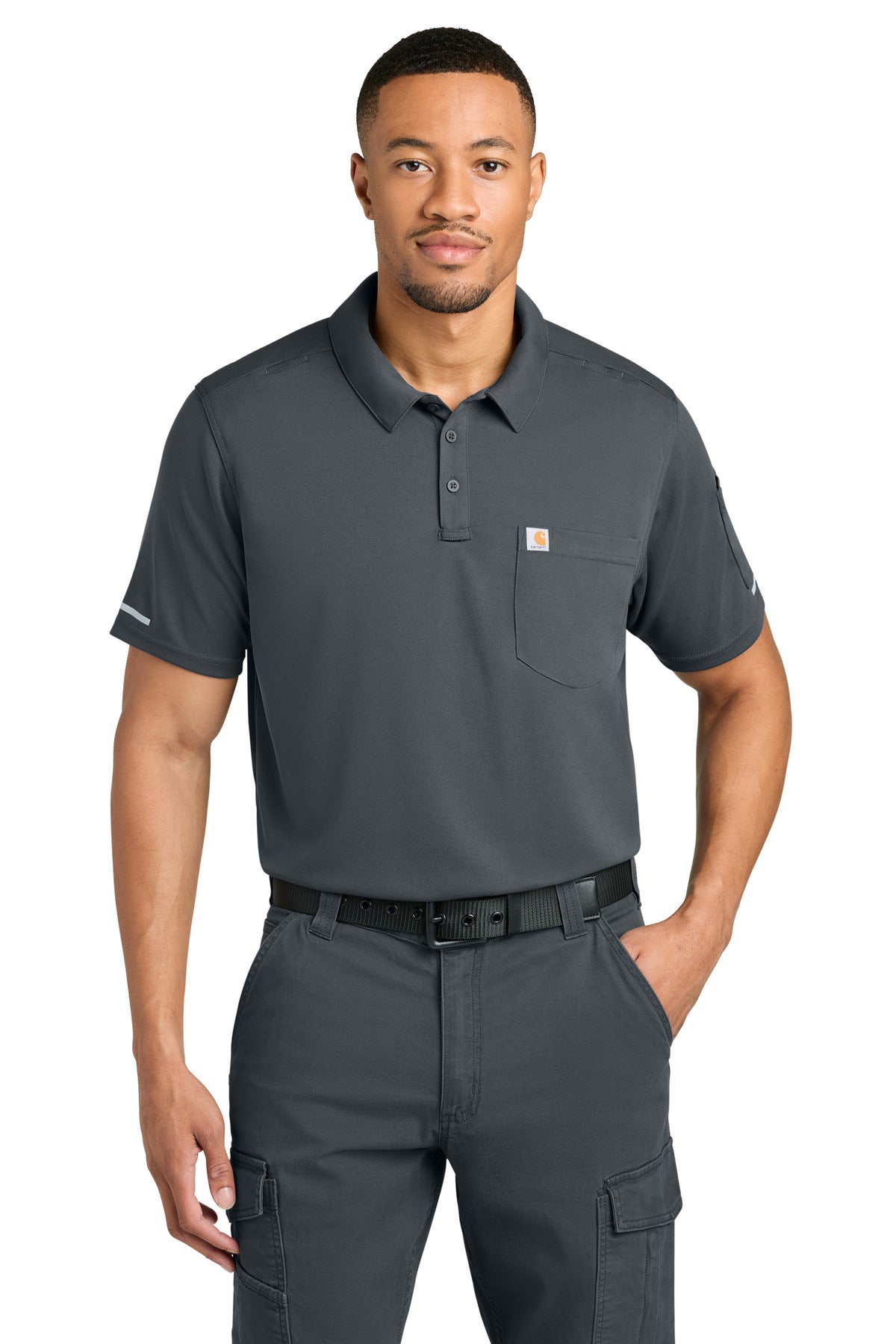 Custom Pewter FLD & RSCU Polo CTC16119, personalized by SanCanDo Swag in Argyle, TX