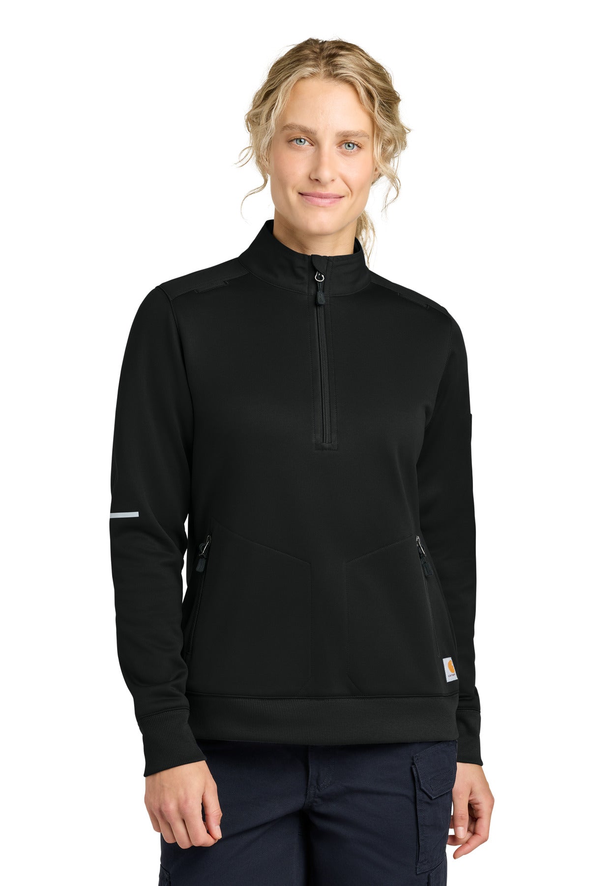 Custom Black Women's FLD & RSCU 1/2-Zip Mid-Layer CTC82912, personalized by SanCanDo Swag in Argyle, TX