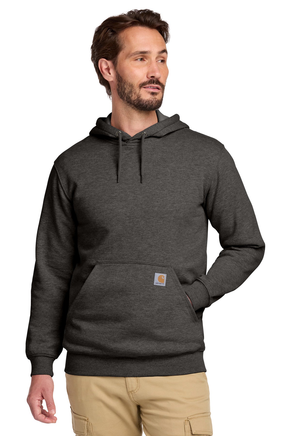 Custom Carbon Heather Midweight Hoodie CTK121, personalized by SanCanDo Swag in Argyle, TX