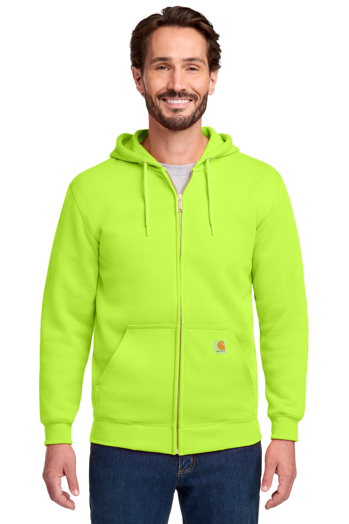 Custom Brite Lime Midweight Hooded Zip-Front Sweatshirt CTK122, personalized by SanCanDo Swag in Argyle, TX
