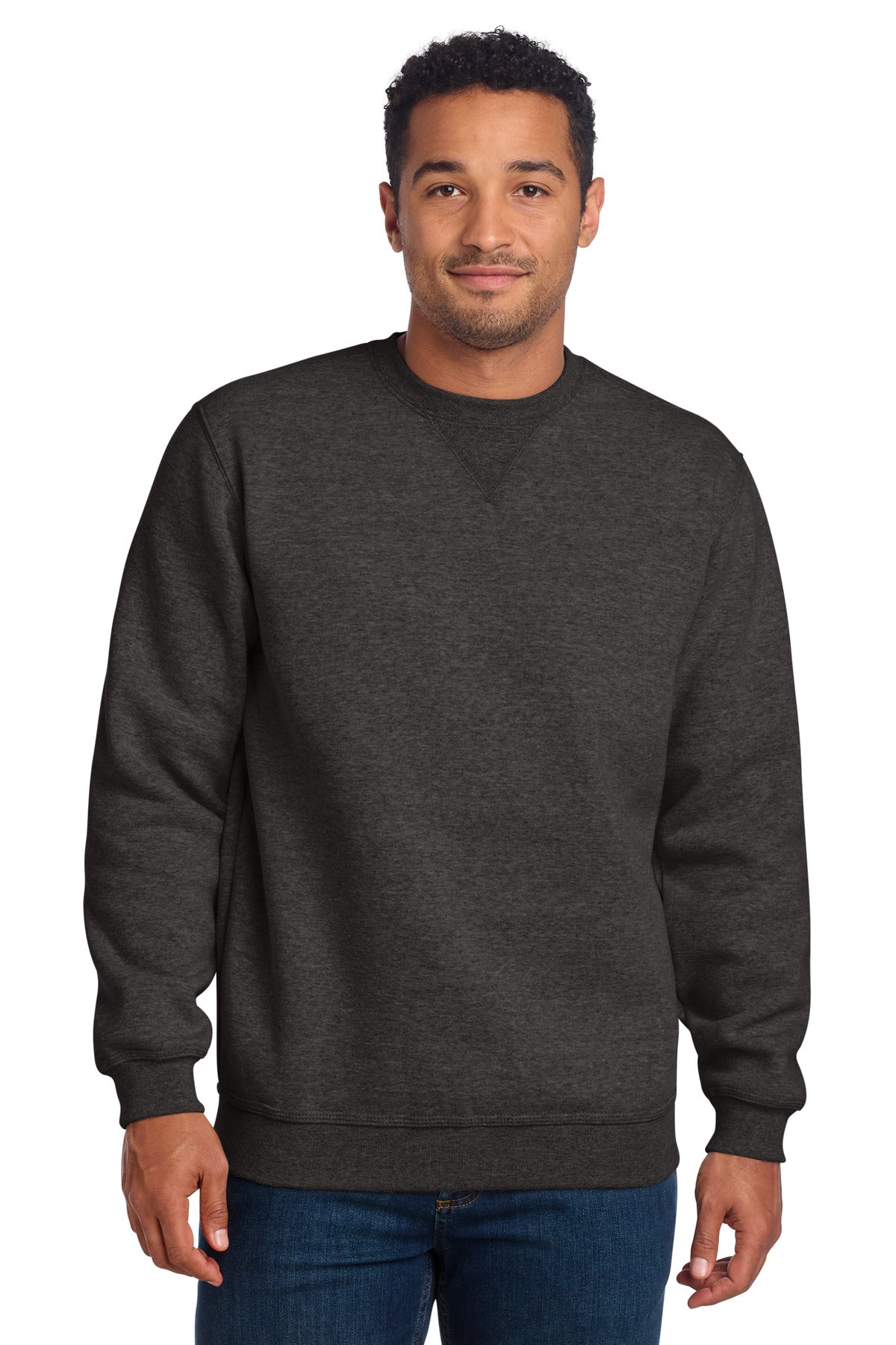 Custom Carbon Heather Midweight Crewneck CTK124, personalized by SanCanDo Swag in Argyle, TX