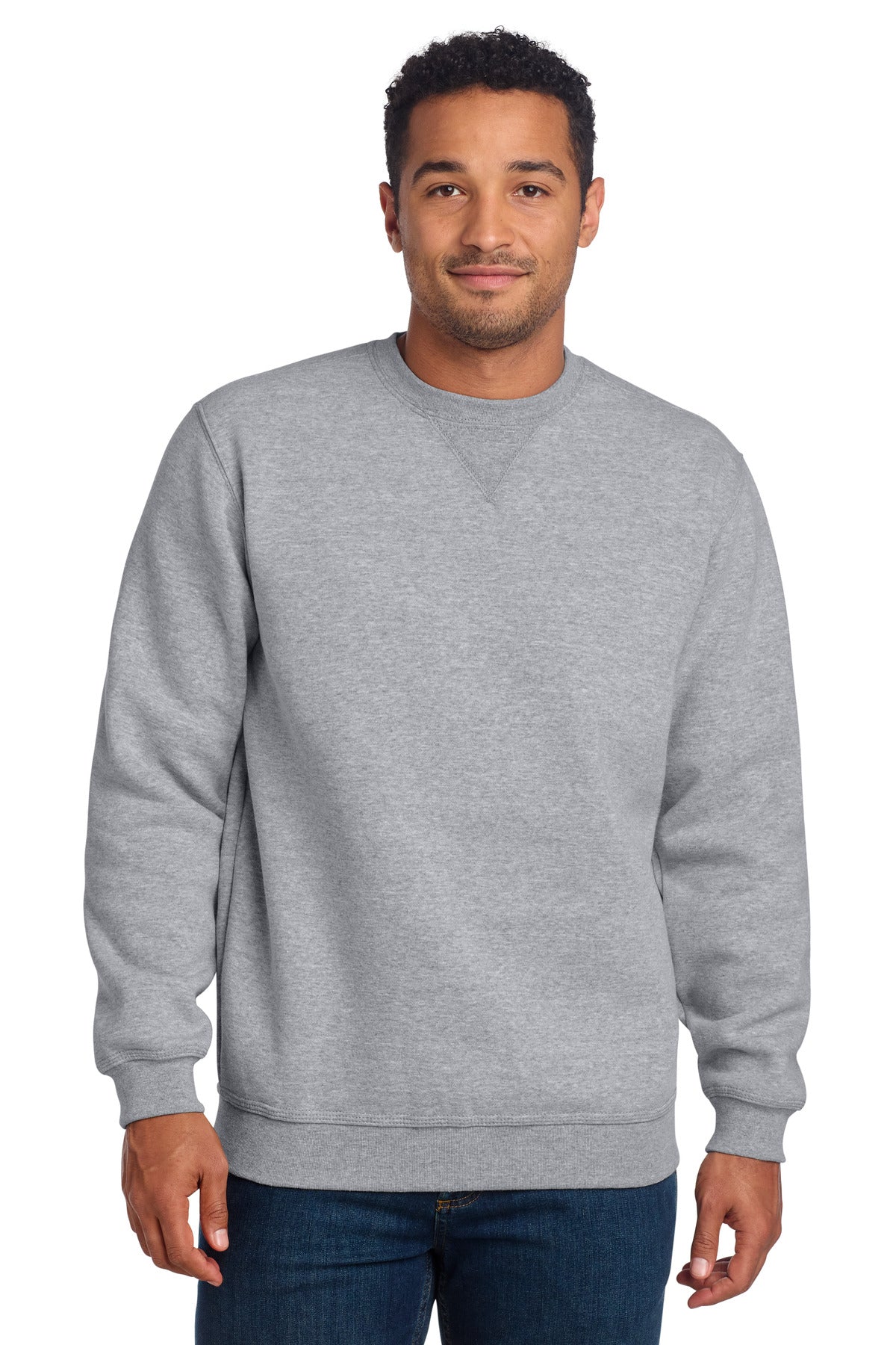 Custom Heather Grey Midweight Crewneck CTK124, personalized by SanCanDo Swag in Argyle, TX
