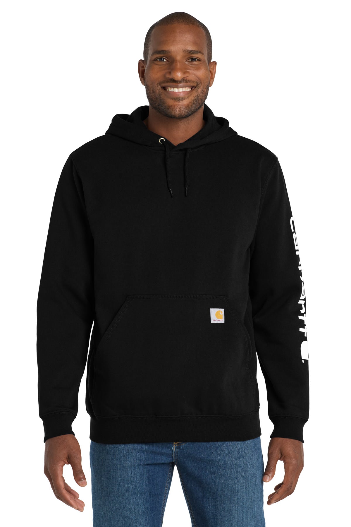 Custom Black Midweight Hooded Logo Sweatshirt CTK288, personalized by SanCanDo Swag in Argyle, TX