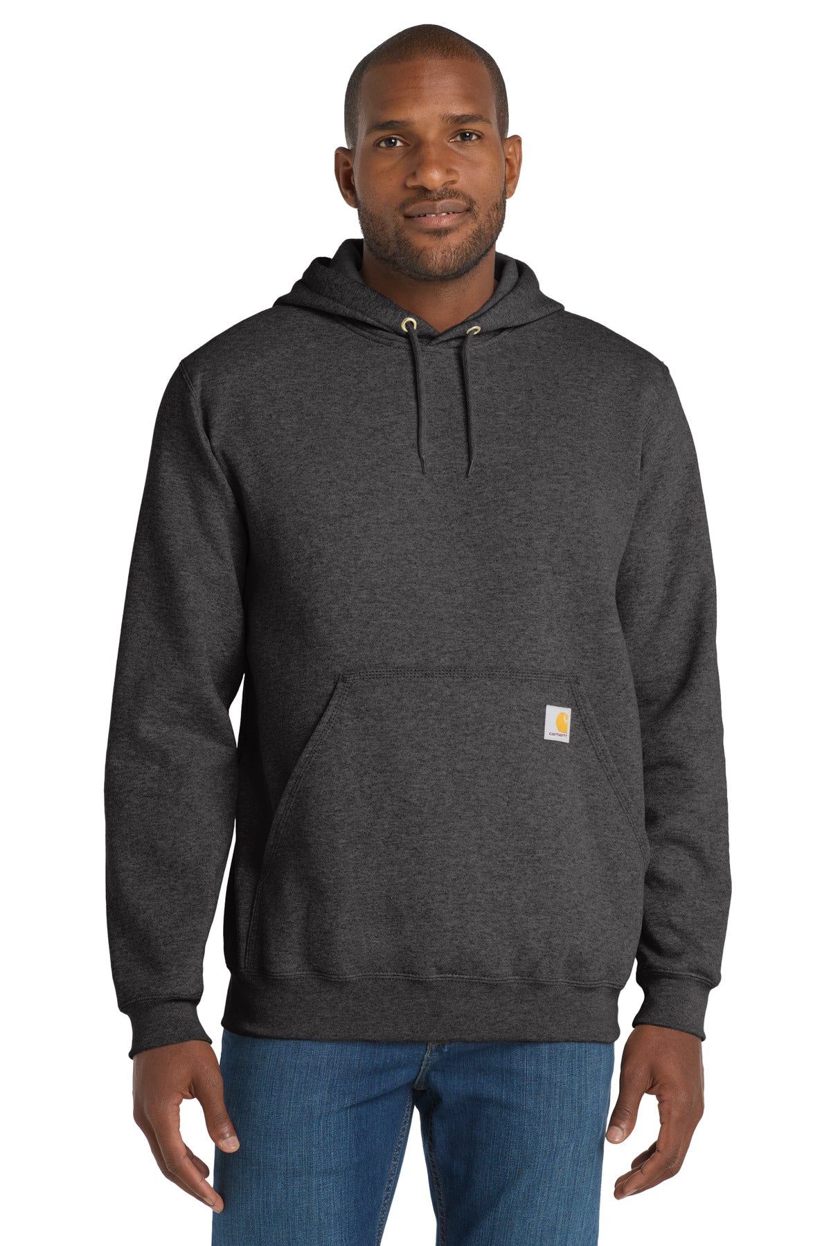 Custom Carbon Heather Midweight Hooded Logo Sweatshirt CTK288, personalized by SanCanDo Swag in Argyle, TX