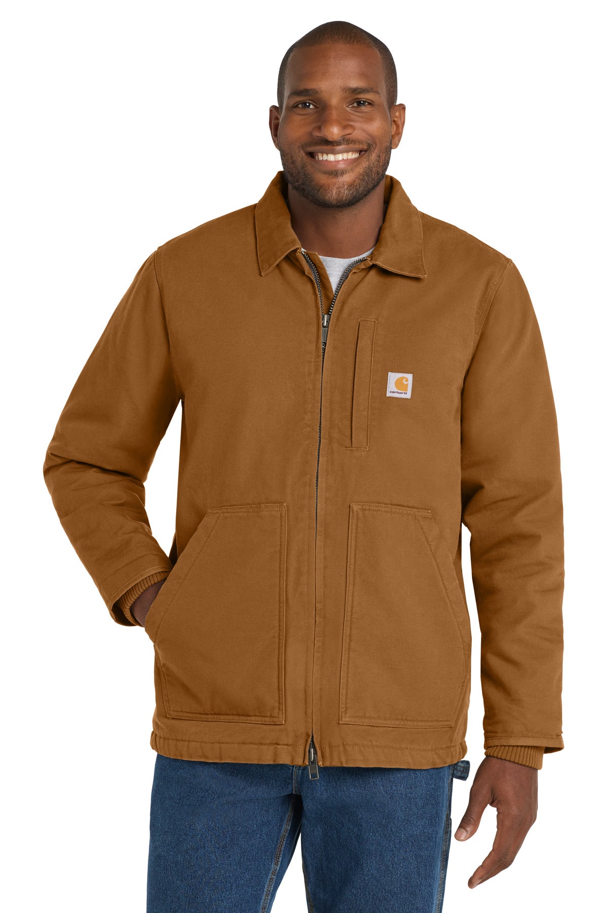 Custom Carhartt Brown Tall Sherpa-Lined Coat CTT104293, personalized by SanCanDo Swag in Argyle, TX