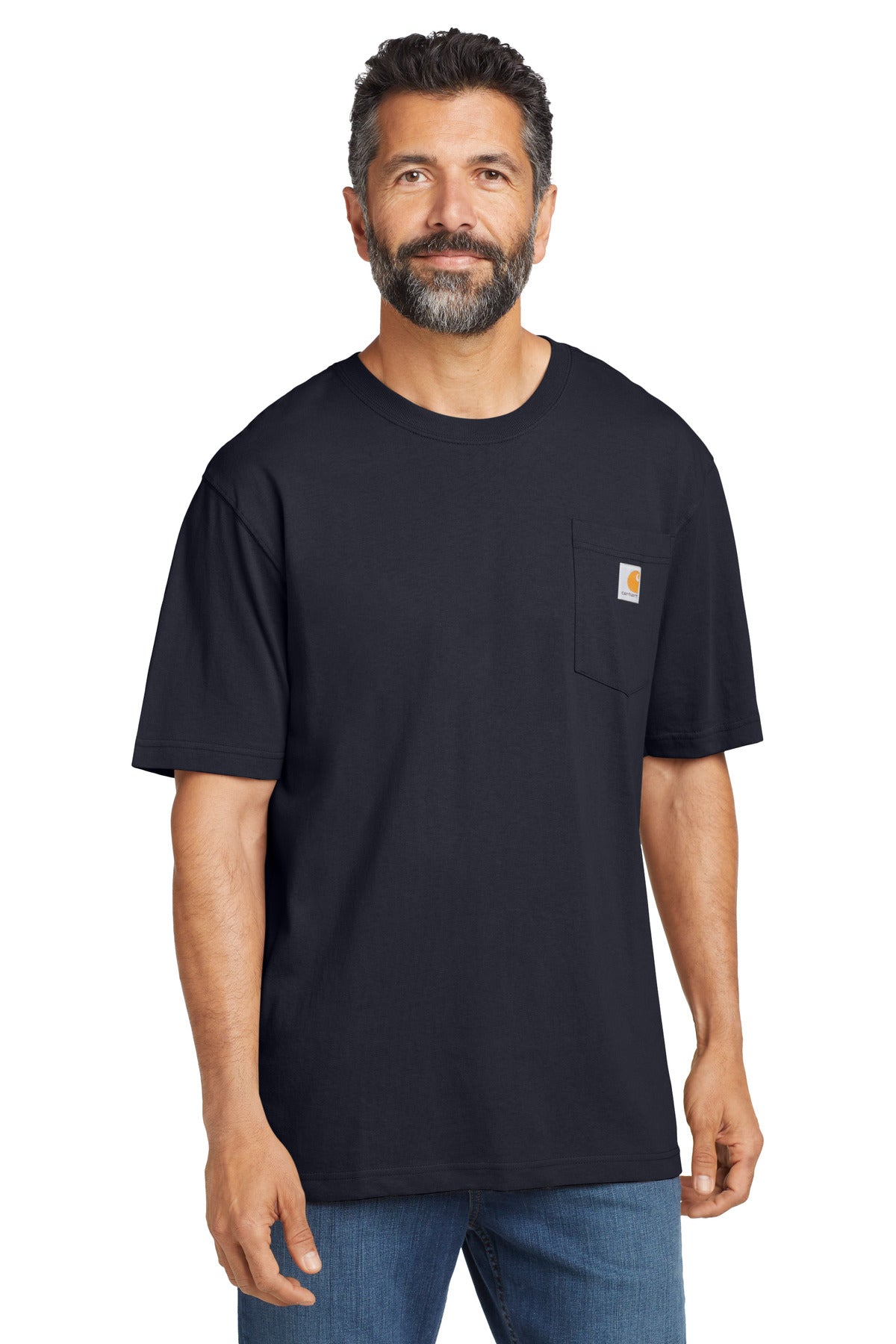 Custom Navy Tall Workwear Pocket Short Sleeve Tee CTTK87, personalized by SanCanDo Swag in Argyle, TX