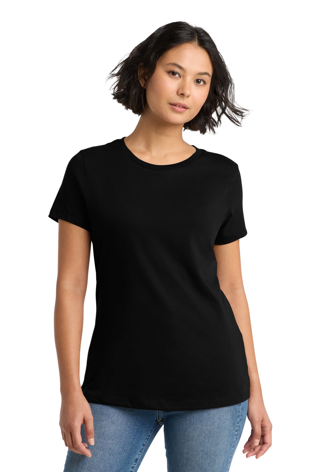 Custom Jet Black Women's Perfect WeightTee DM104L, personalized by SanCanDo Swag in Argyle, TX