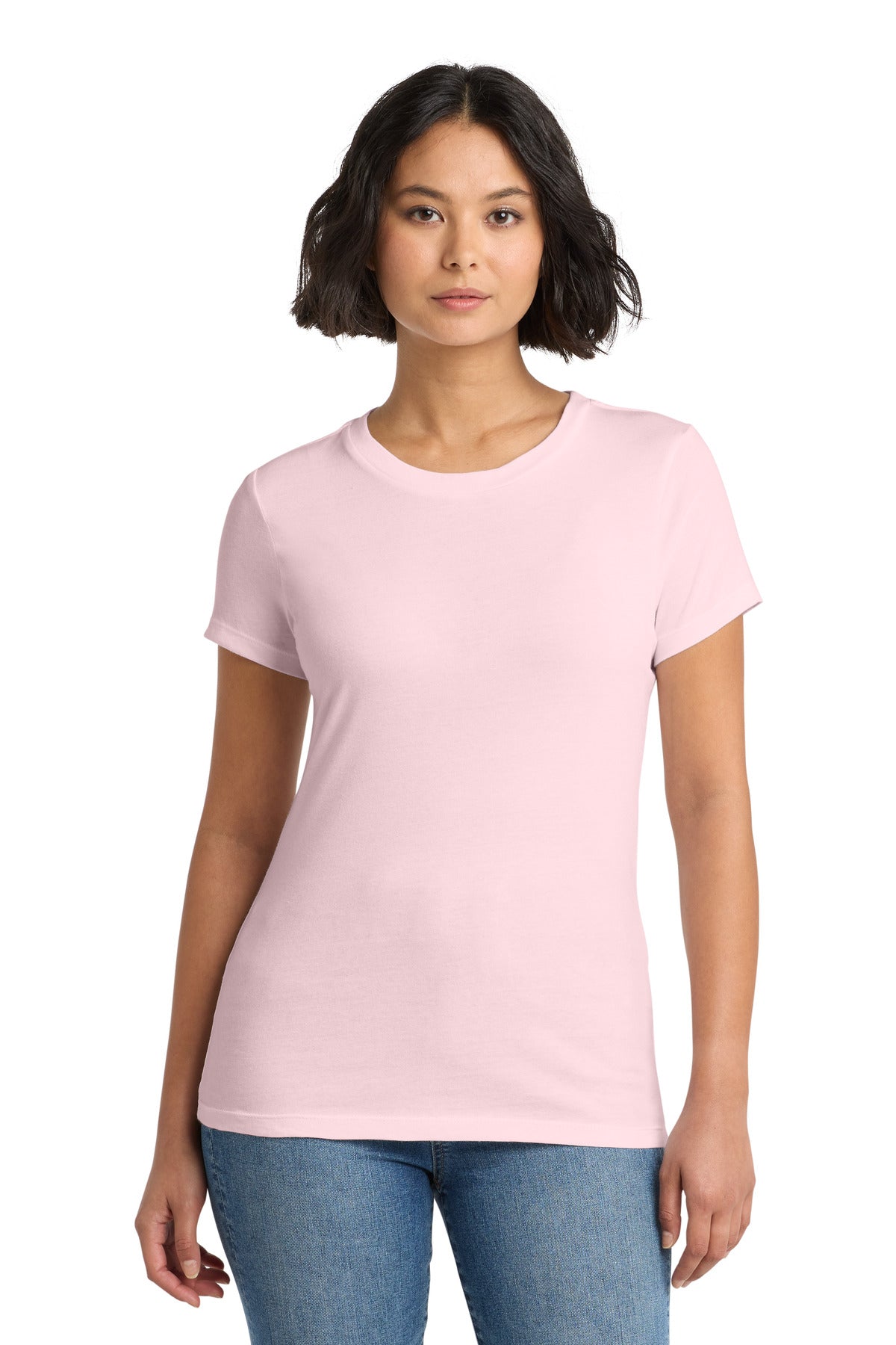 Custom Carnation Pink Women's Perfect WeightTee DM104L, personalized by SanCanDo Swag in Argyle, TX