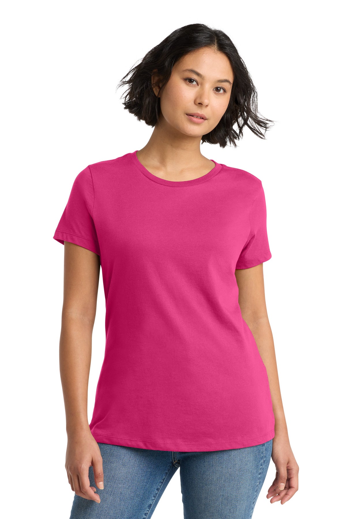Custom Dark Fuchsia Women's Perfect WeightTee DM104L, personalized by SanCanDo Swag in Argyle, TX