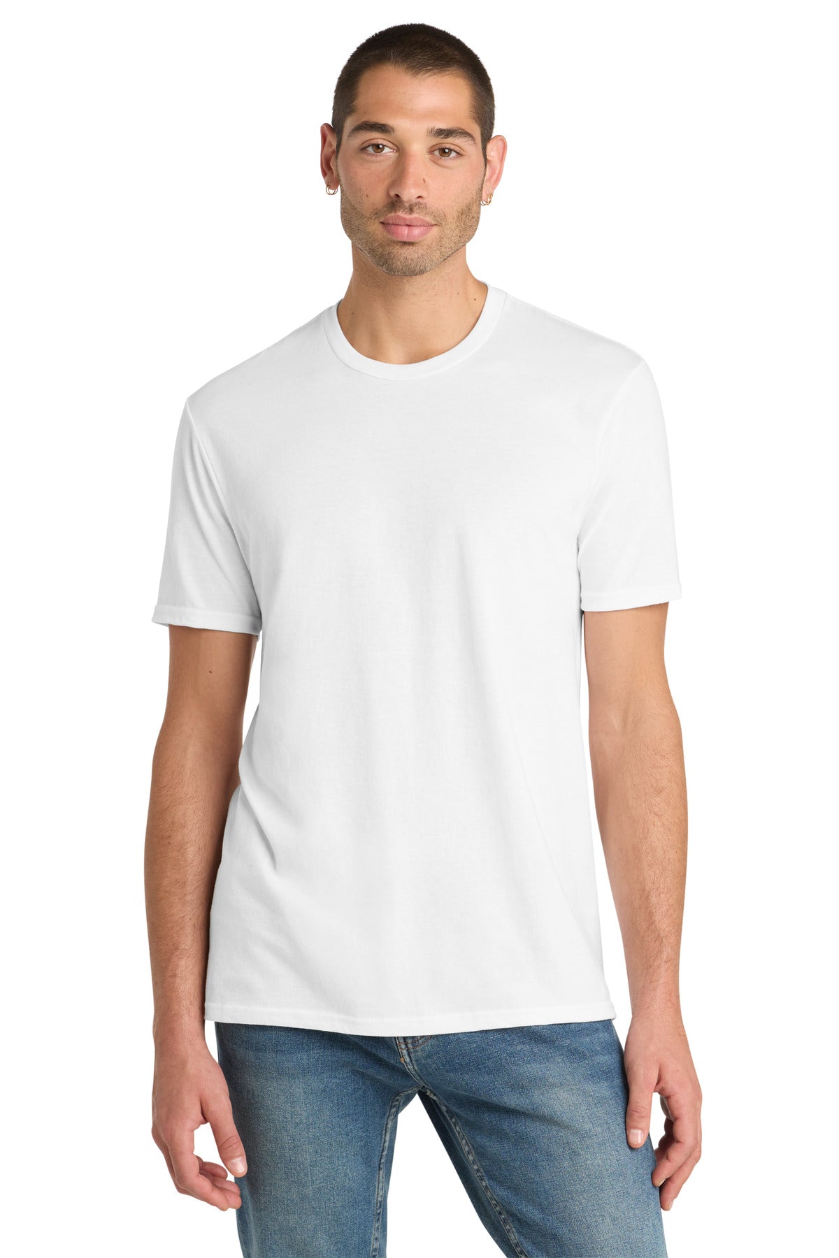 Custom White Perfect Blend CVC Tee DM108, personalized by SanCanDo Swag in Argyle, TX