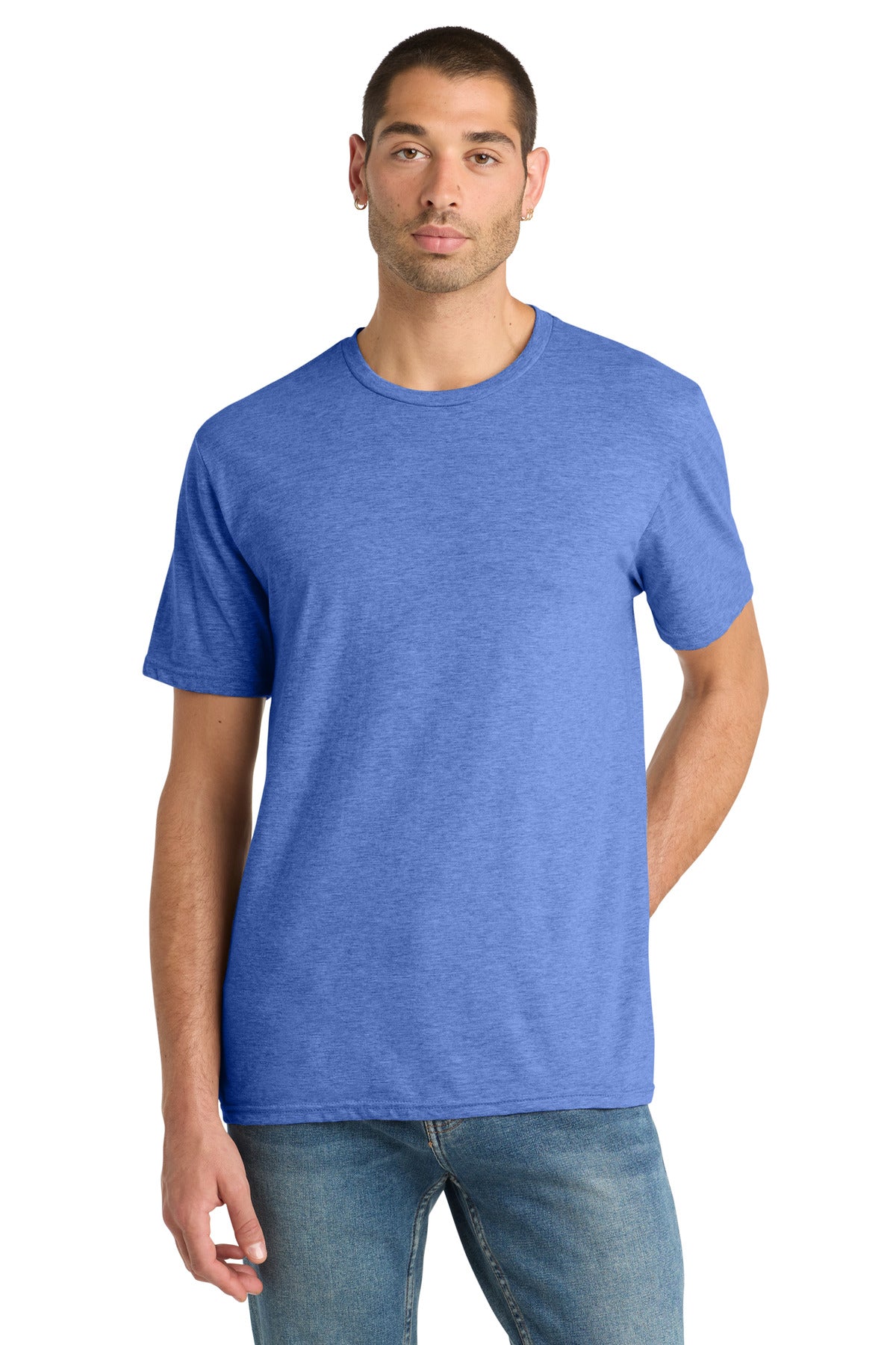 Custom Heathered Royal Perfect Blend CVC Tee DM108, personalized by SanCanDo Swag in Argyle, TX