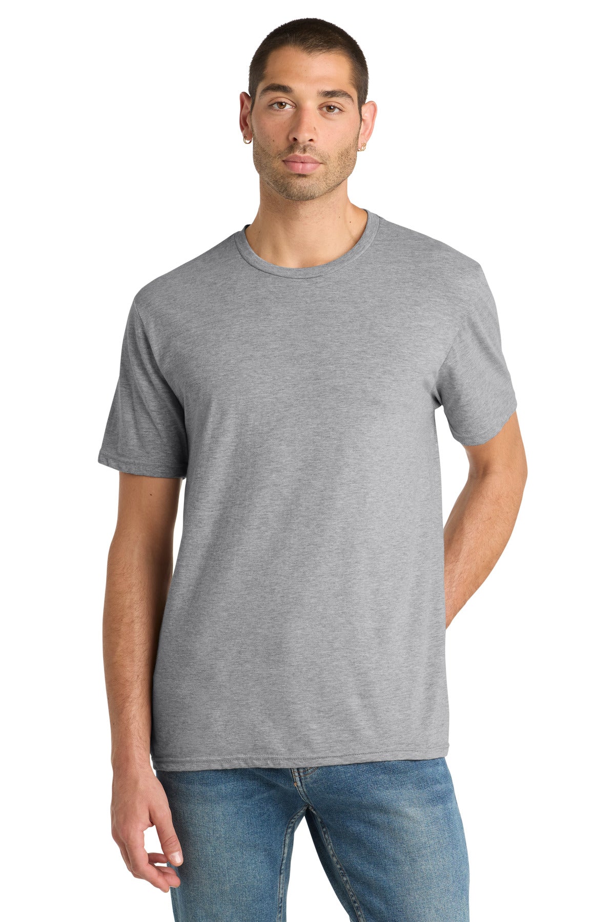 Custom Light Heather Grey Perfect Blend CVC Tee DM108, personalized by SanCanDo Swag in Argyle, TX