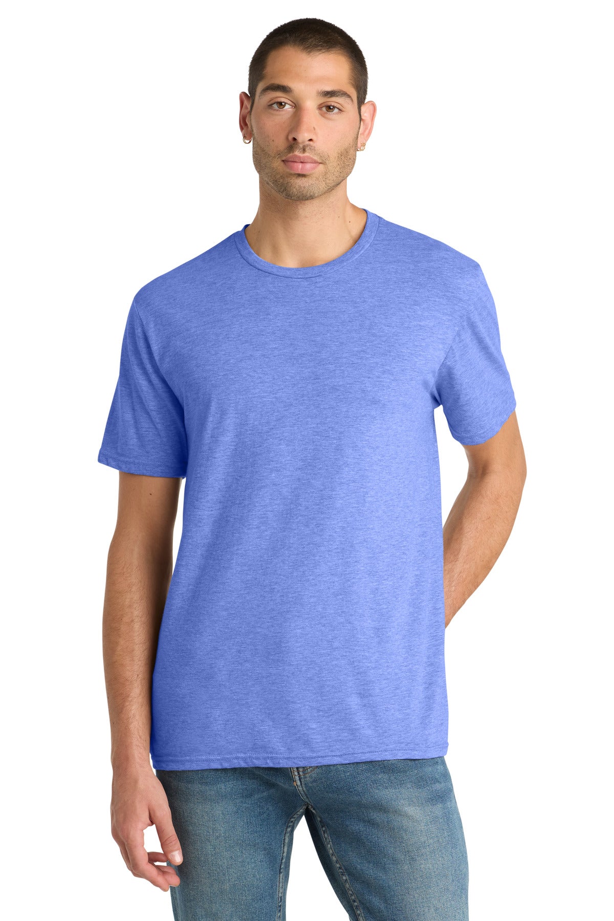 Custom Electric Purple Heather Perfect Blend CVC Tee DM108, personalized by SanCanDo Swag in Argyle, TX