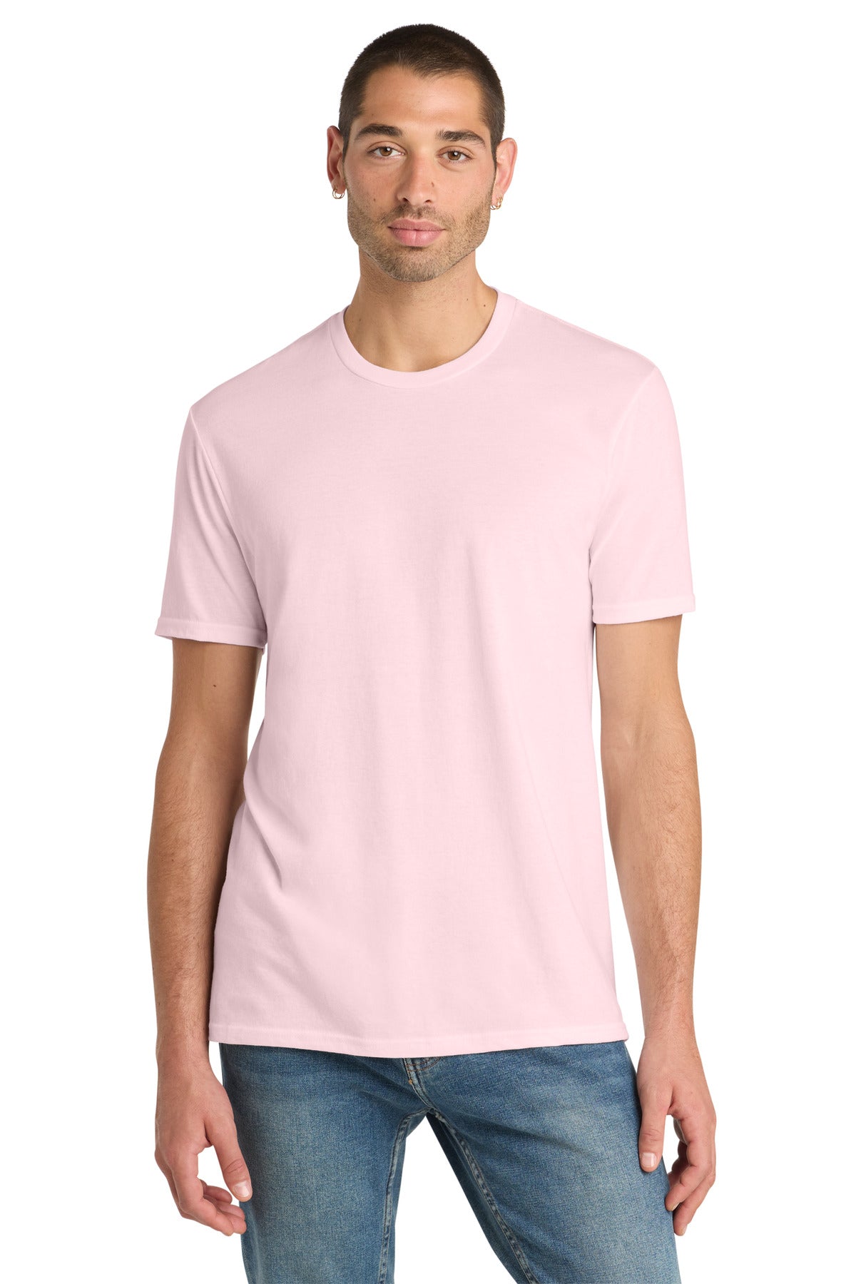 Custom Carnation Pink Perfect Blend CVC Tee DM108, personalized by SanCanDo Swag in Argyle, TX