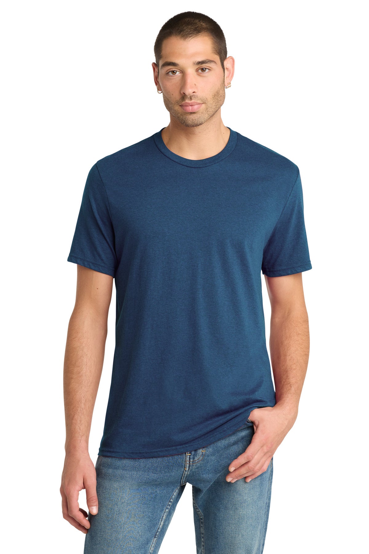 Custom Deep Royal Fleck Perfect Blend CVC Tee DM108, personalized by SanCanDo Swag in Argyle, TX