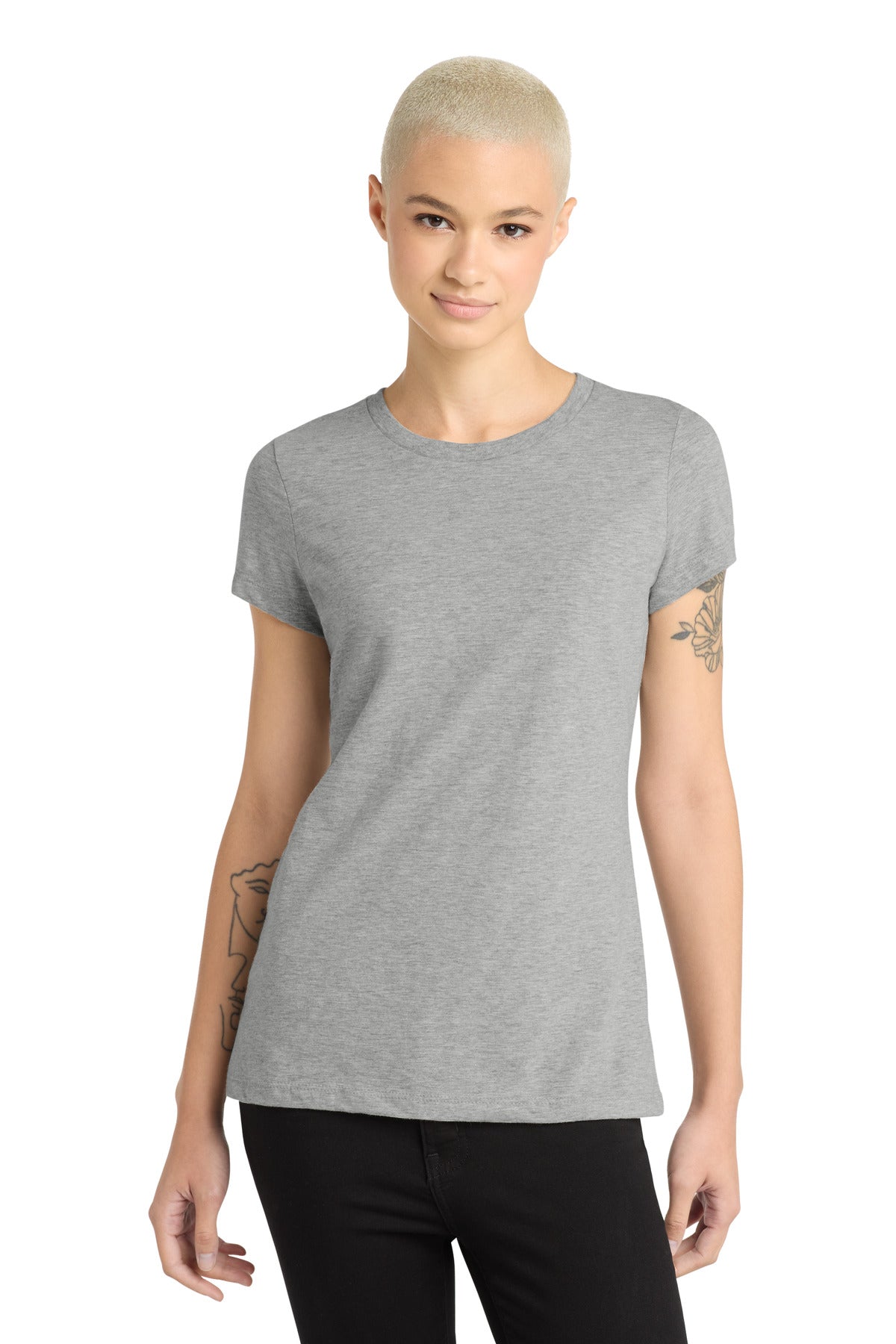 Custom Light Heather Grey Women's Perfect Blend CVC Tee DM108L, personalized by SanCanDo Swag in Argyle, TX