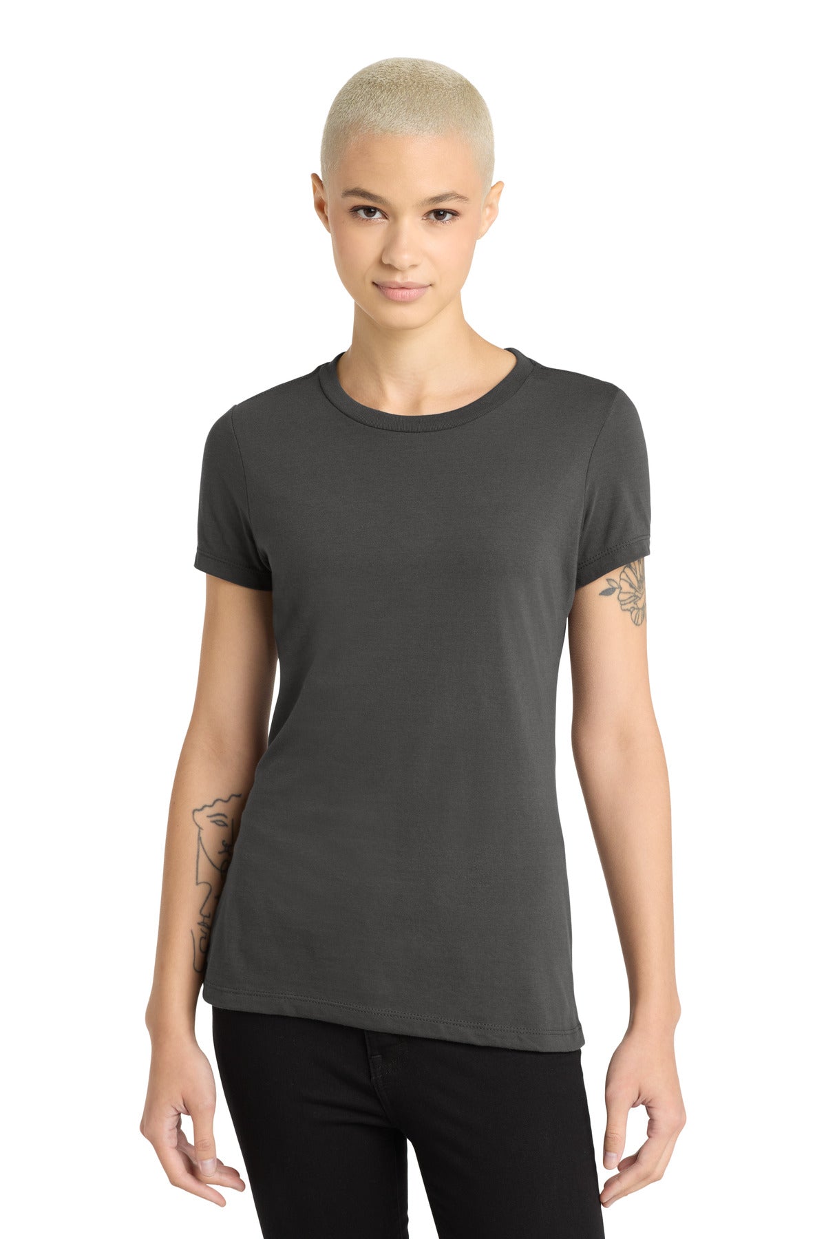 Custom Charcoal Women's Perfect Blend CVC Tee DM108L, personalized by SanCanDo Swag in Argyle, TX