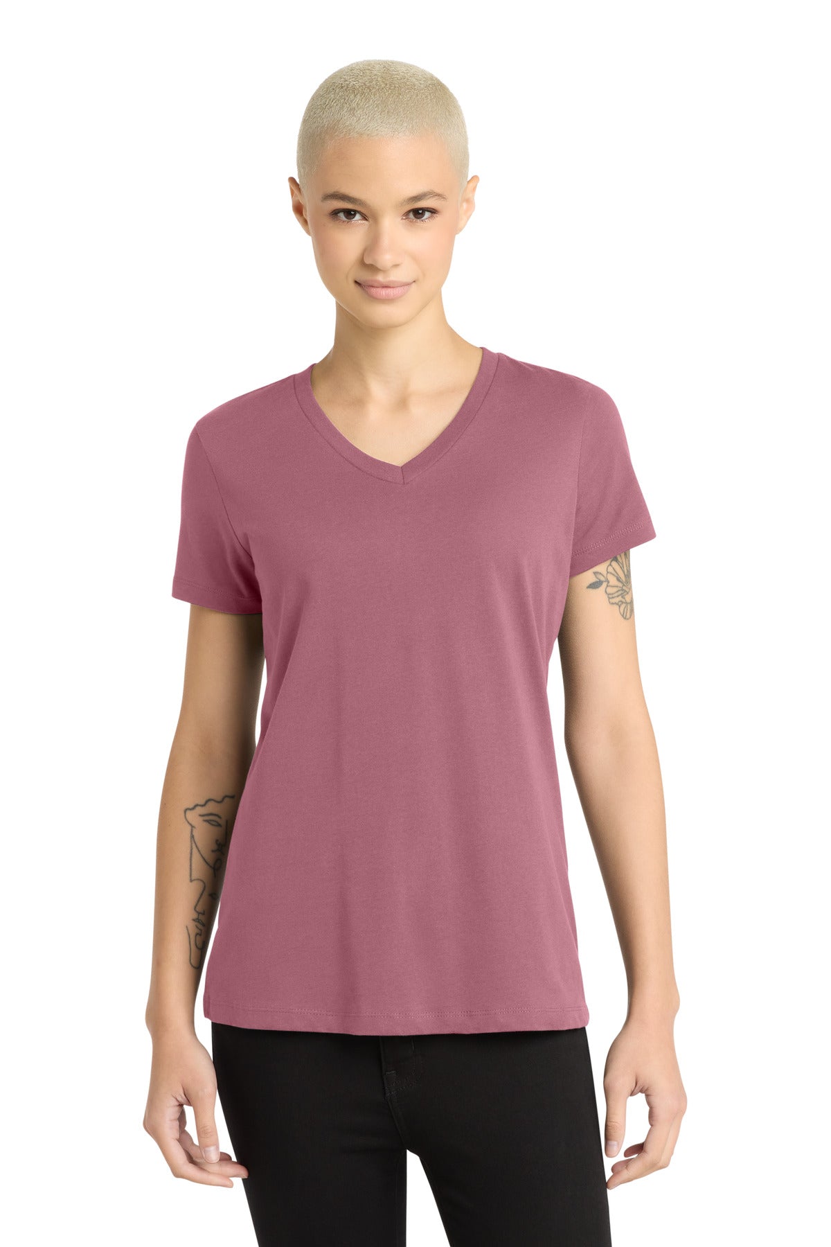 Custom Orchid Haze Women's Perfect Weight V-Neck Tee DM1170L, personalized by SanCanDo Swag in Argyle, TX