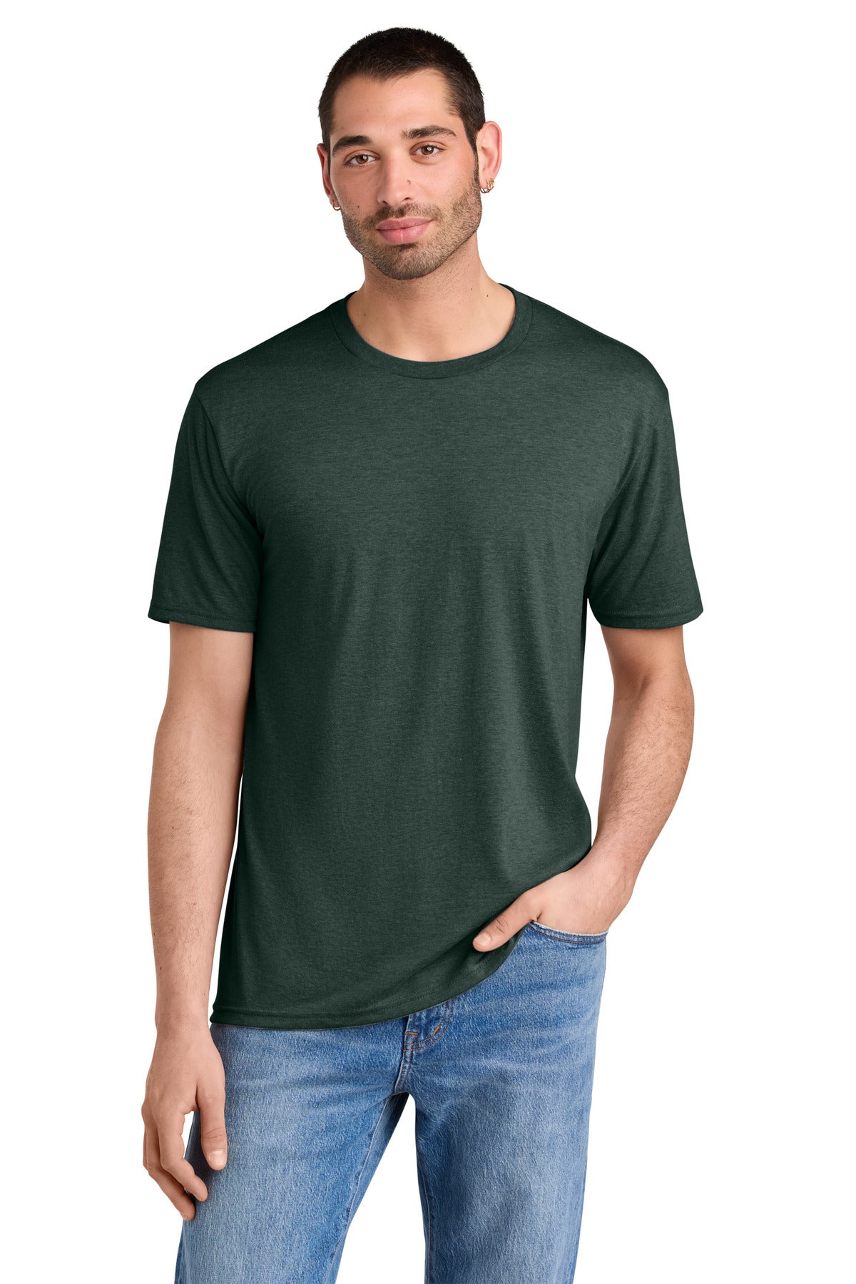 Custom Heathered Forest Green Perfect TriTee DM130, personalized by SanCanDo Swag in Argyle, TX
