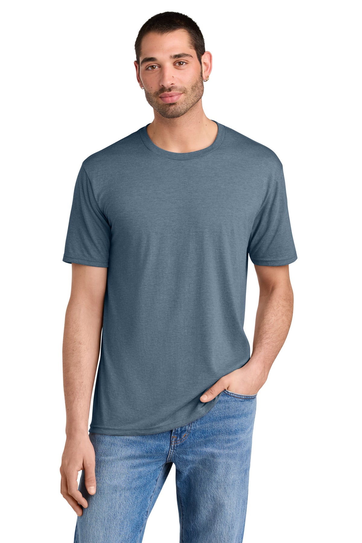 Custom Flint Blue Heather Perfect TriTee DM130, personalized by SanCanDo Swag in Argyle, TX