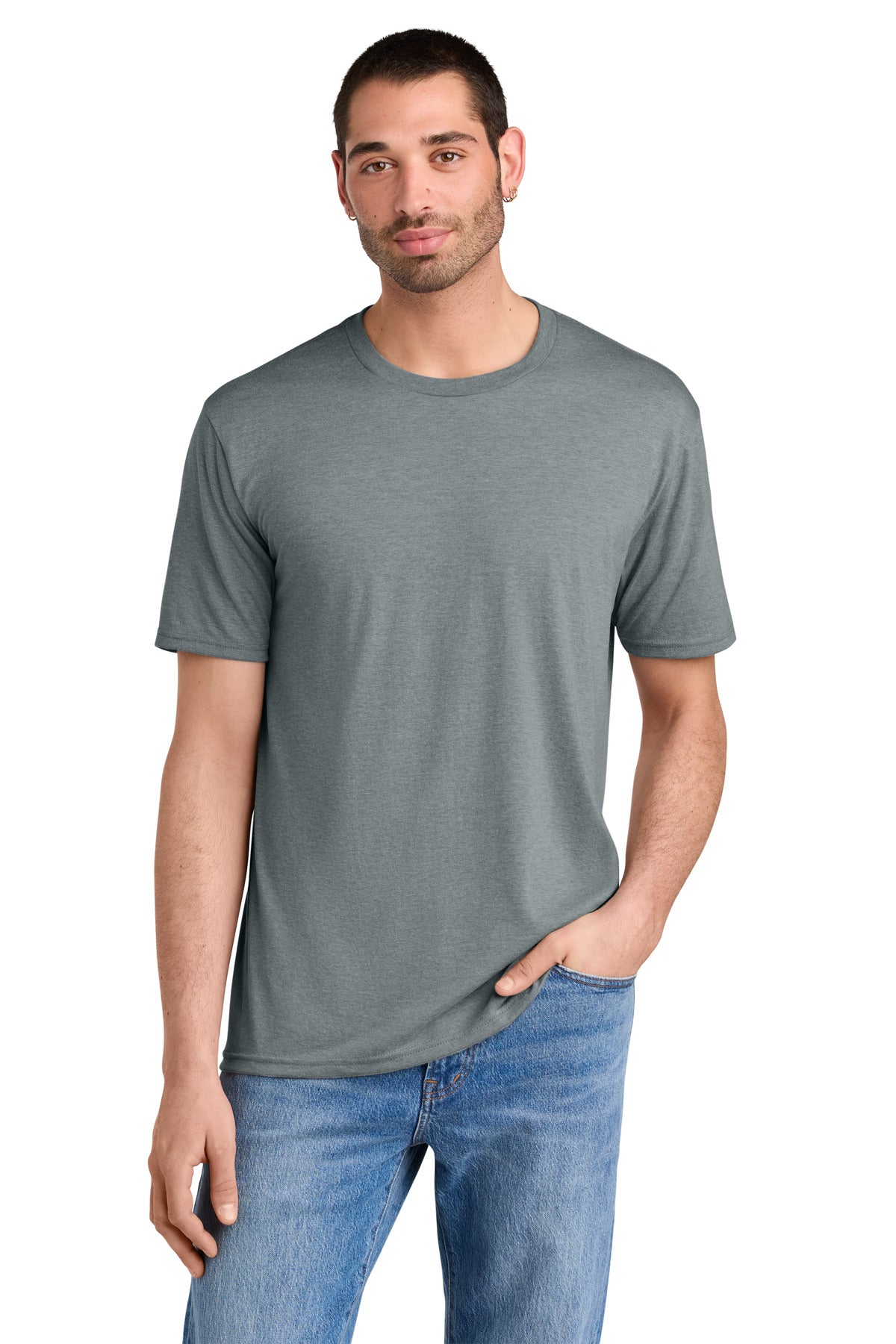Custom Heathered Grey Perfect TriTee DM130, personalized by SanCanDo Swag in Argyle, TX