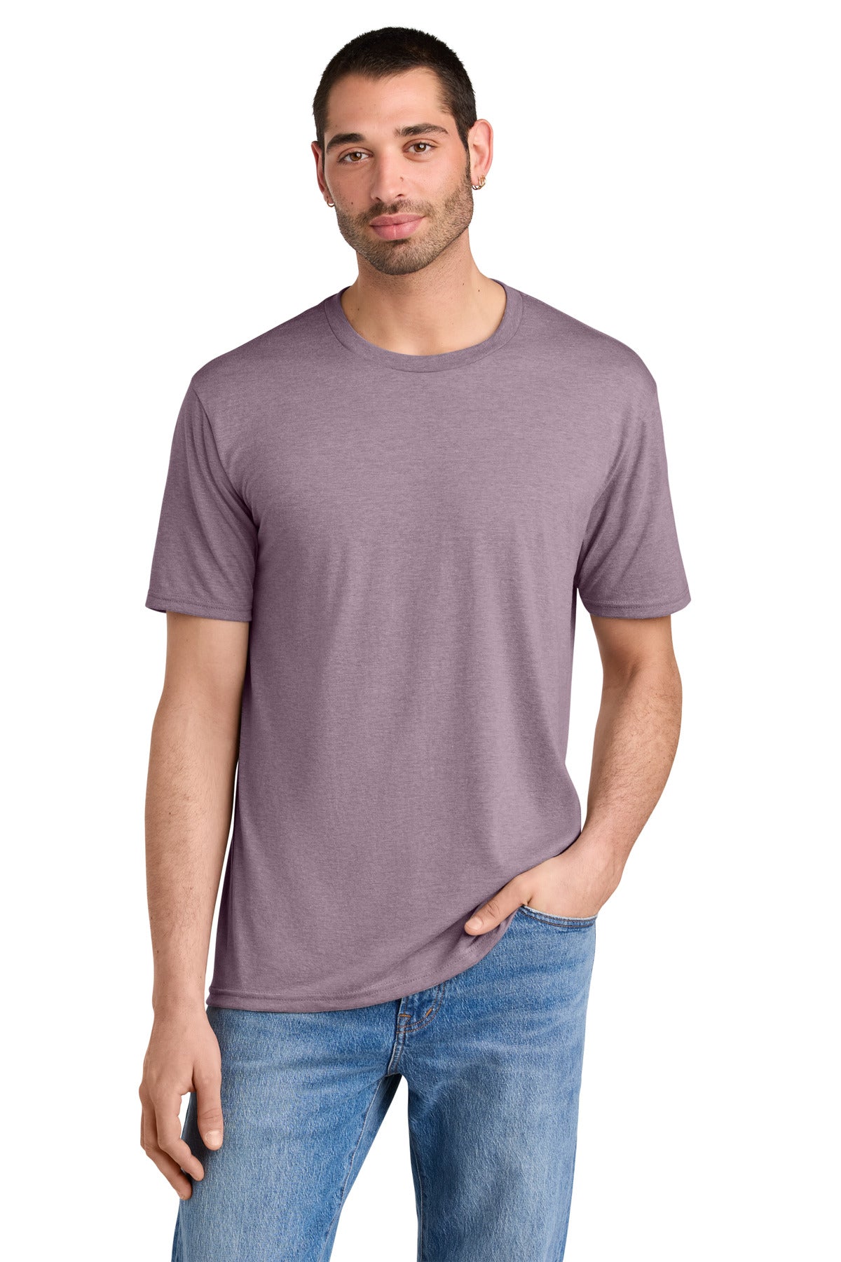 Custom Heathered Lavender Perfect TriTee DM130, personalized by SanCanDo Swag in Argyle, TX