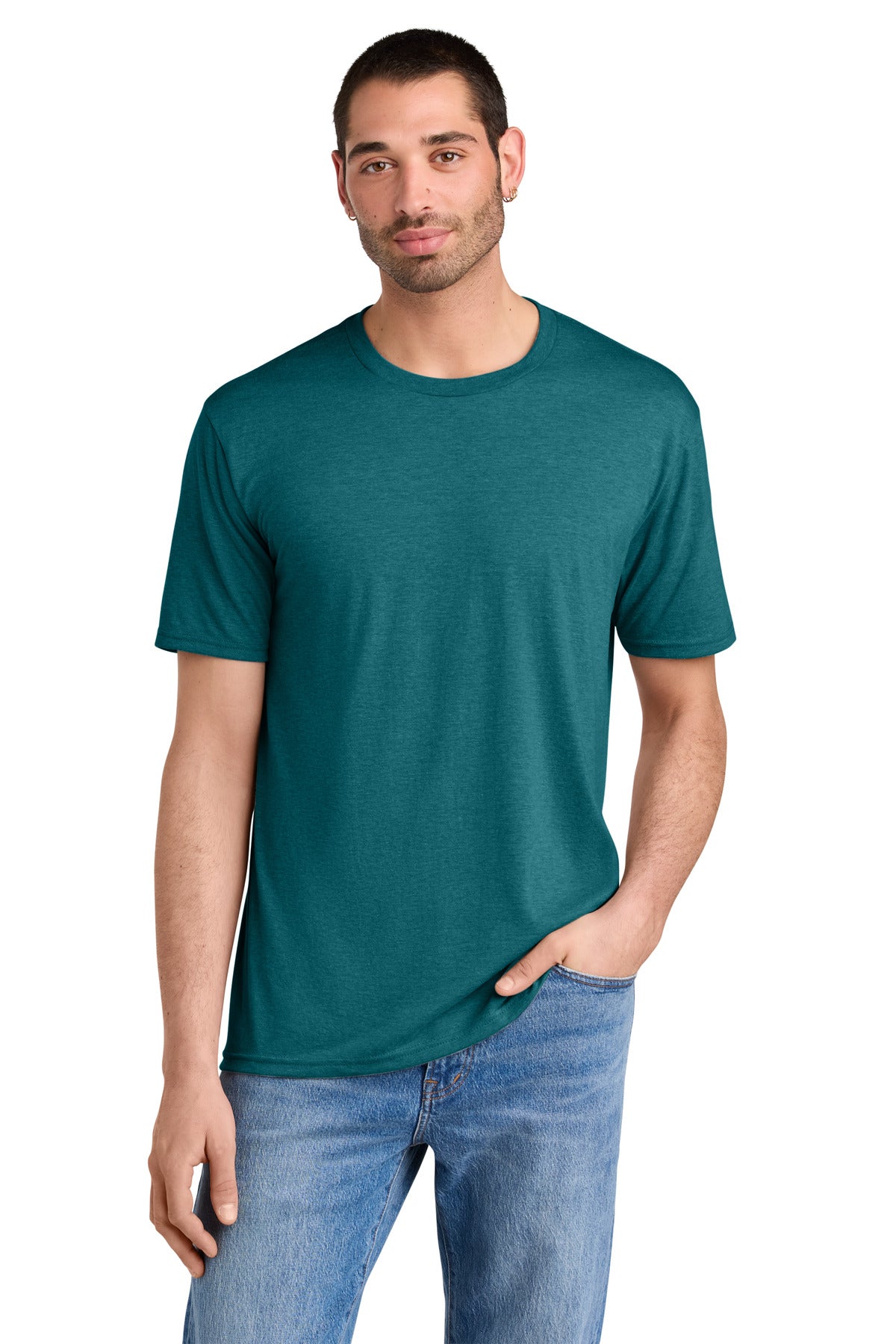 Custom Heathered Teal Perfect TriTee DM130, personalized by SanCanDo Swag in Argyle, TX