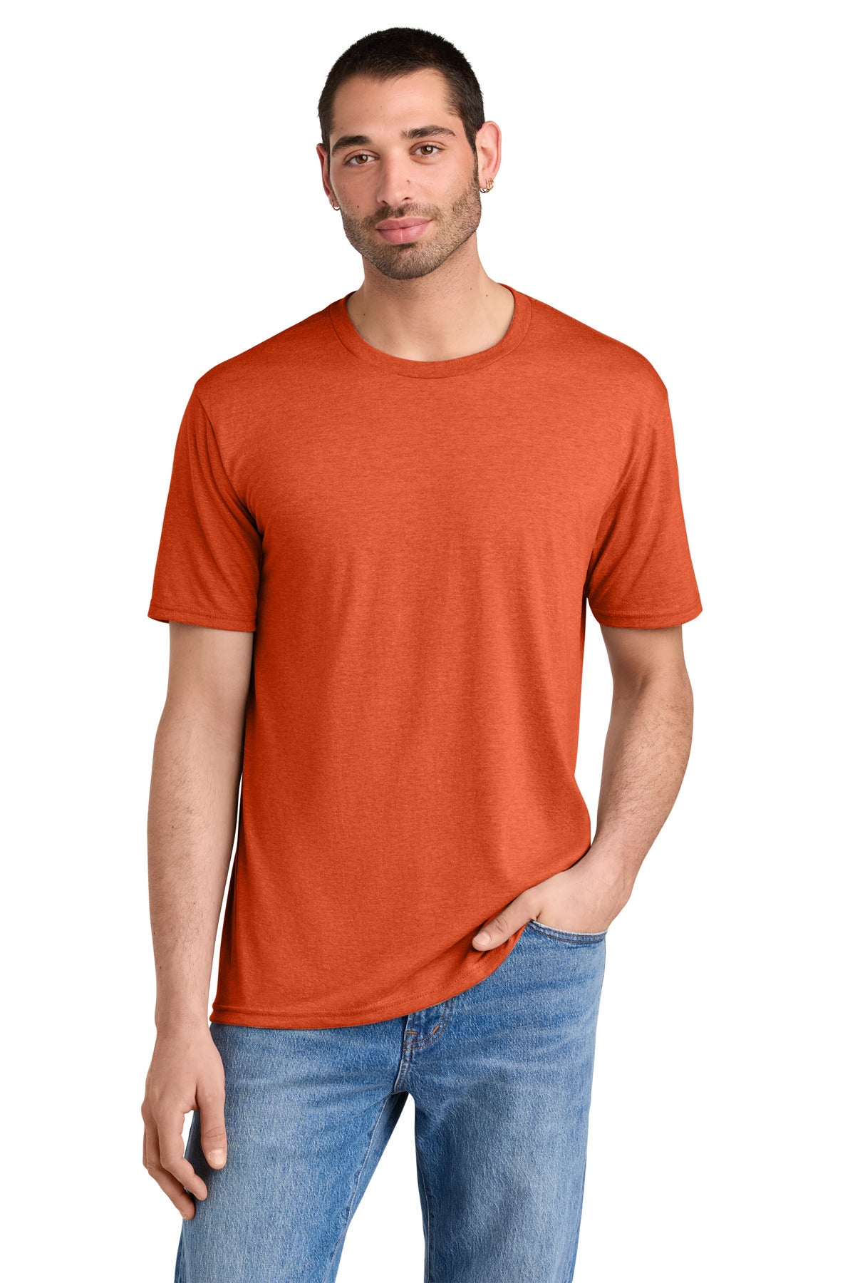 Custom Deep Orange Heather Perfect TriTee DM130, personalized by SanCanDo Swag in Argyle, TX