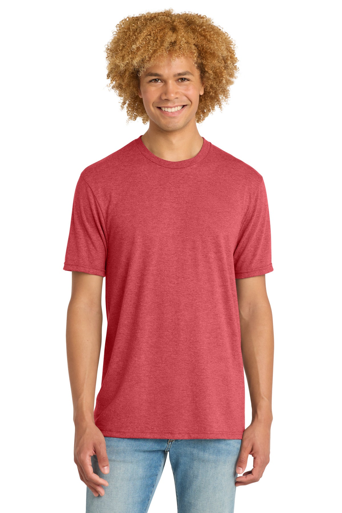 Custom Red Frost Perfect Tri DTG Tee DM130DTG, personalized by SanCanDo Swag in Argyle, TX