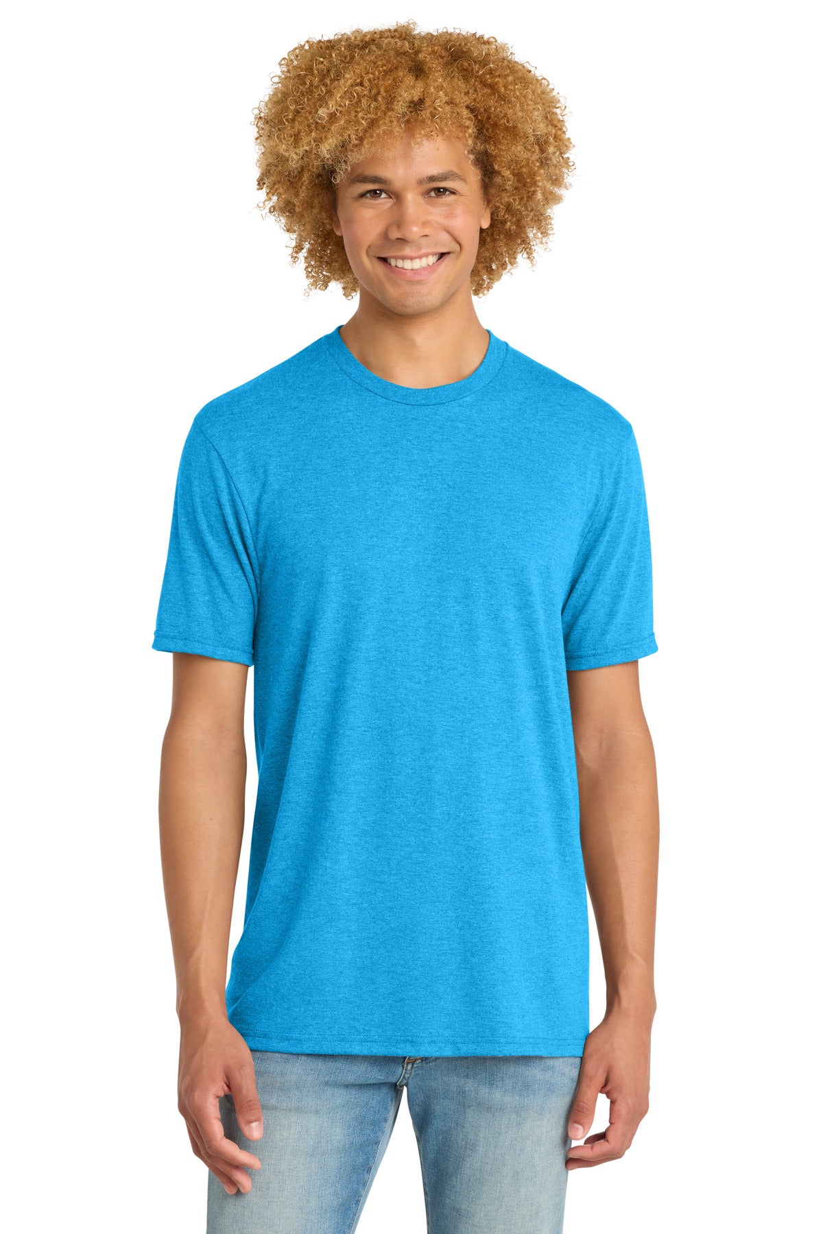 Custom Turquoise Frost Perfect Tri DTG Tee DM130DTG, personalized by SanCanDo Swag in Argyle, TX
