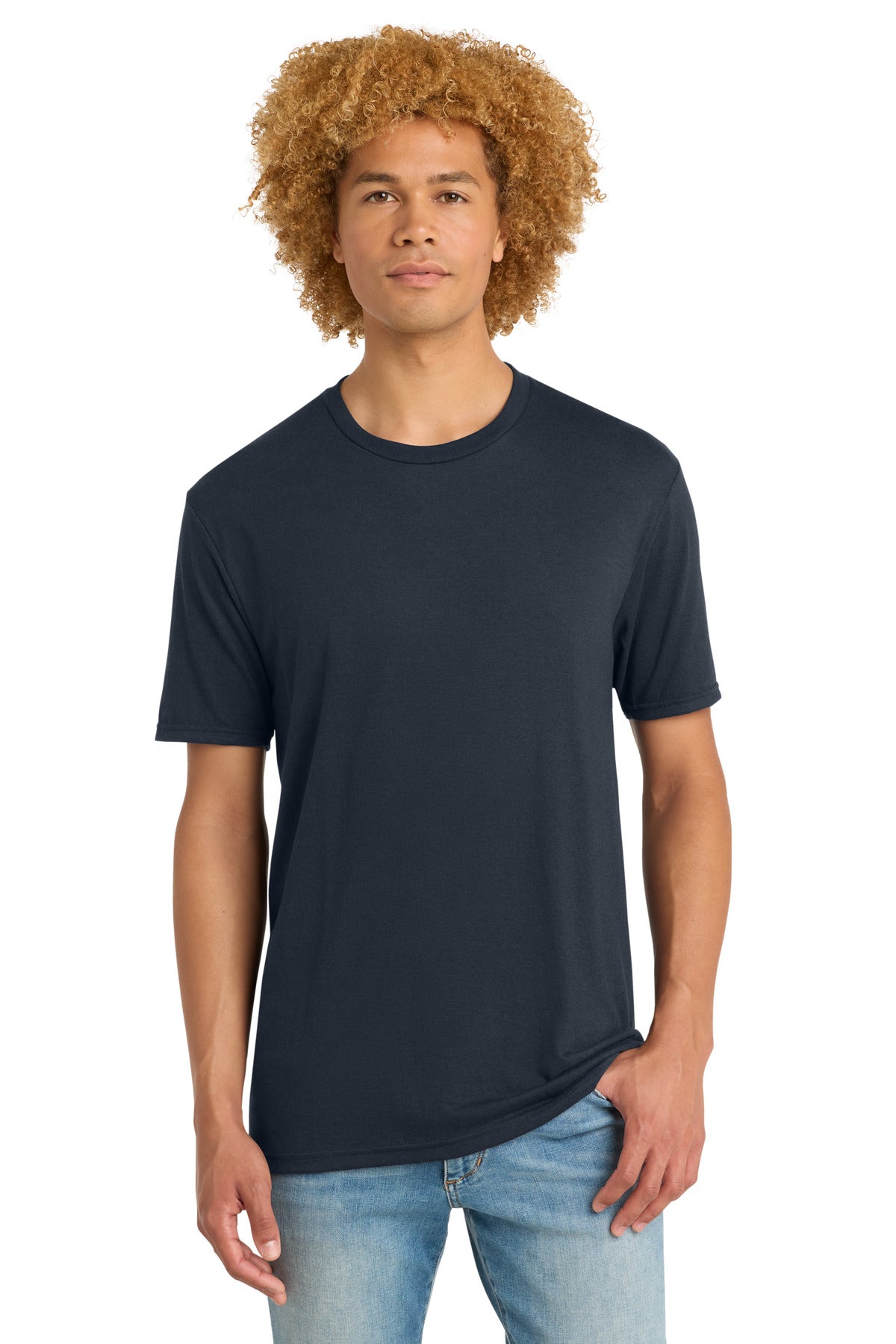 Custom New Navy Perfect Tri DTG Tee DM130DTG, personalized by SanCanDo Swag in Argyle, TX
