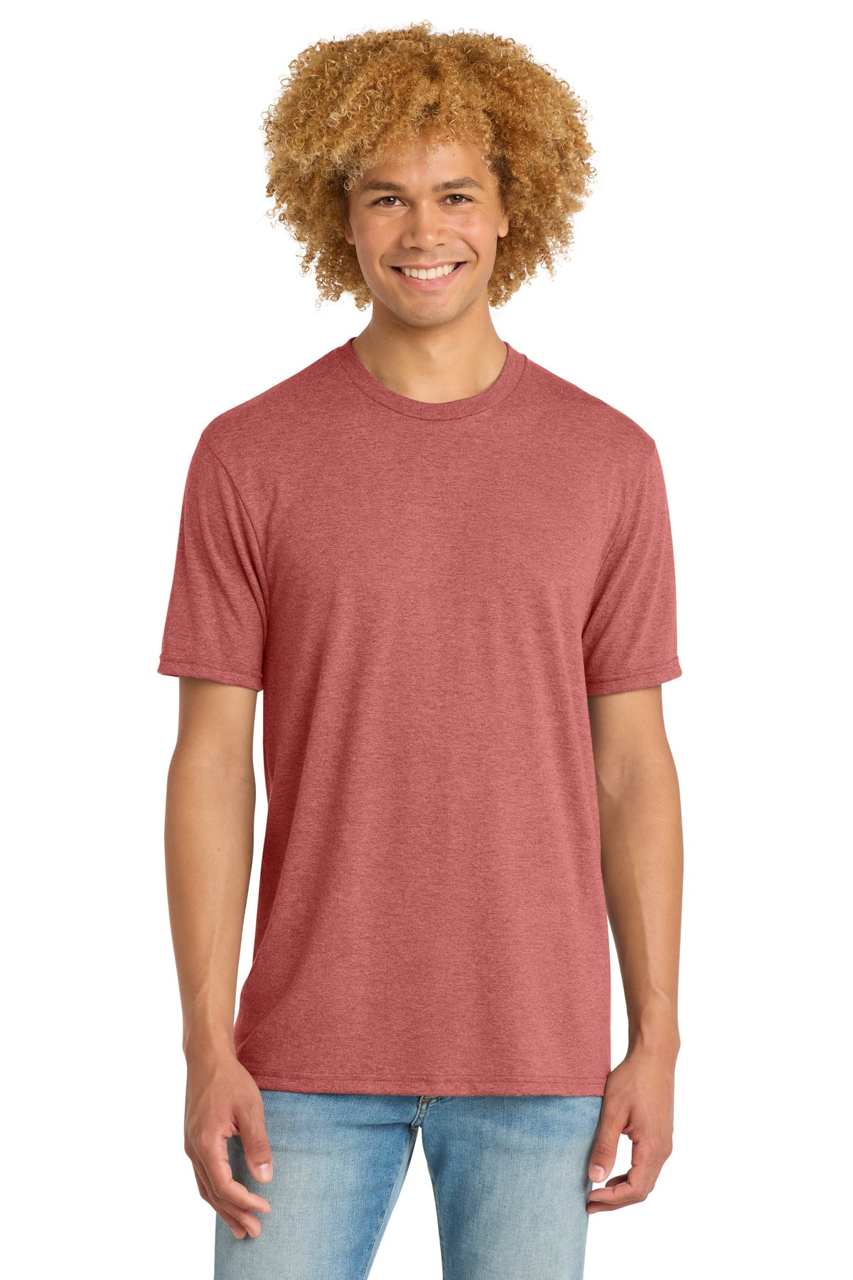 Custom Blush Frost Perfect Tri DTG Tee DM130DTG, personalized by SanCanDo Swag in Argyle, TX