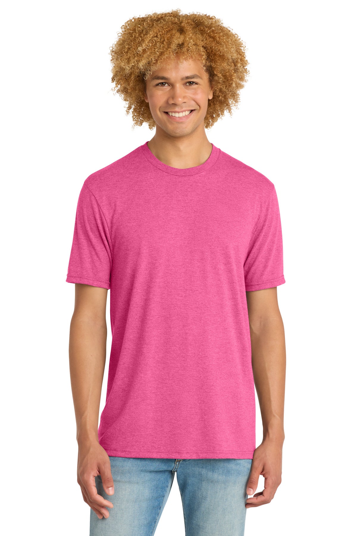 Custom Fuchsia Frost Perfect Tri DTG Tee DM130DTG, personalized by SanCanDo Swag in Argyle, TX