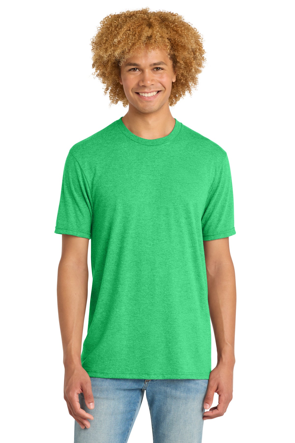 Custom Green Frost Perfect Tri DTG Tee DM130DTG, personalized by SanCanDo Swag in Argyle, TX
