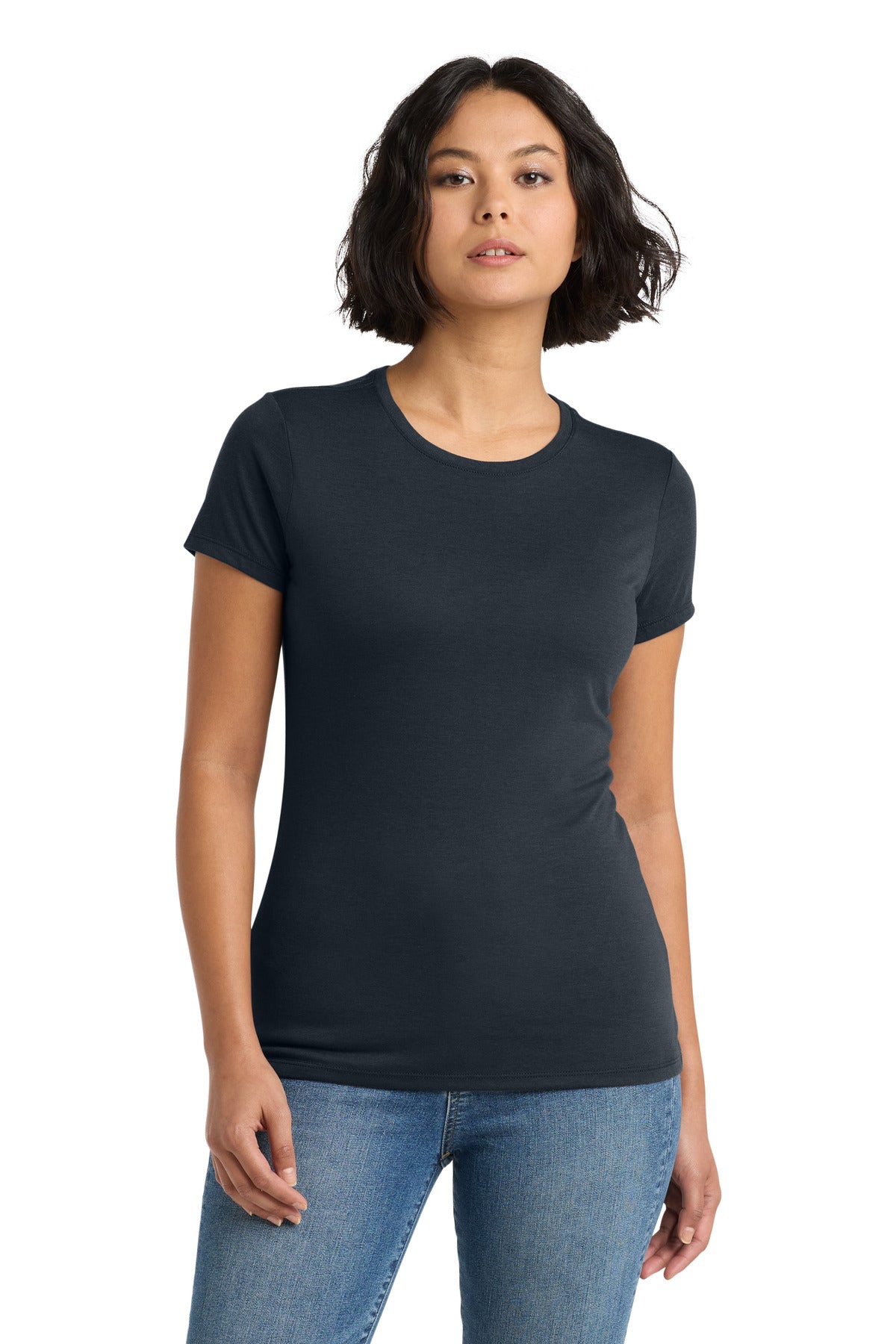 Custom New Navy Women's Perfect Tri Tee DM130L, personalized by SanCanDo Swag in Argyle, TX