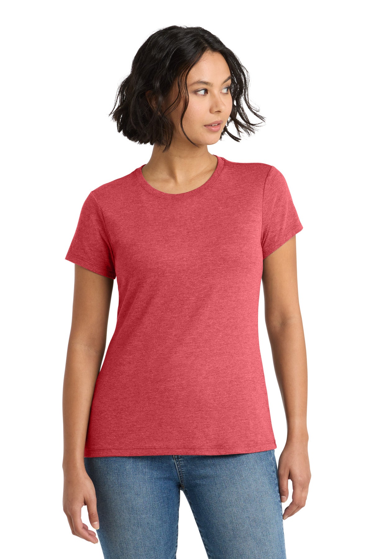 Custom Red Frost Women's Perfect Tri Tee DM130L, personalized by SanCanDo Swag in Argyle, TX