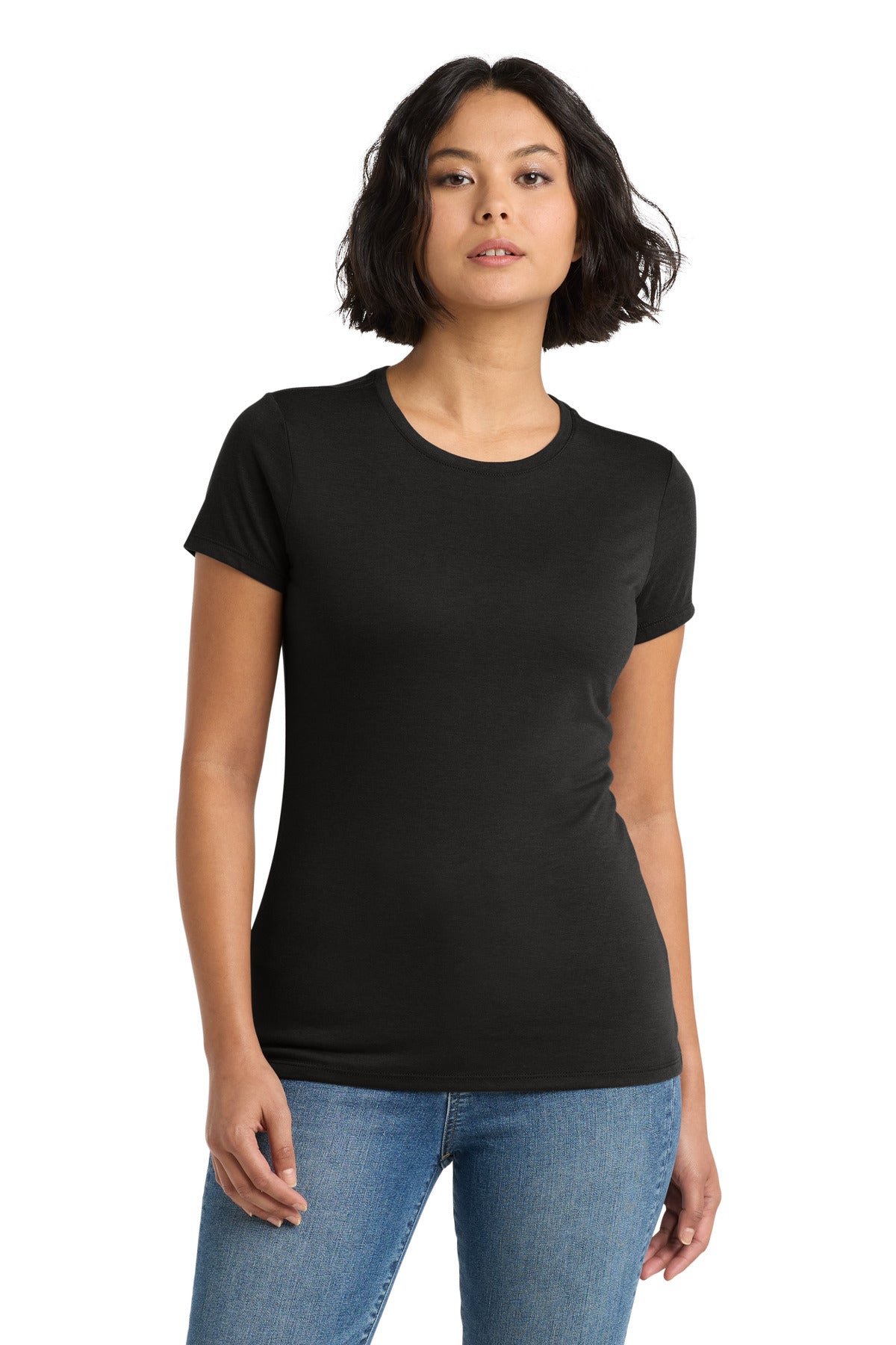 Custom Black Women's Perfect Tri Tee DM130L, personalized by SanCanDo Swag in Argyle, TX