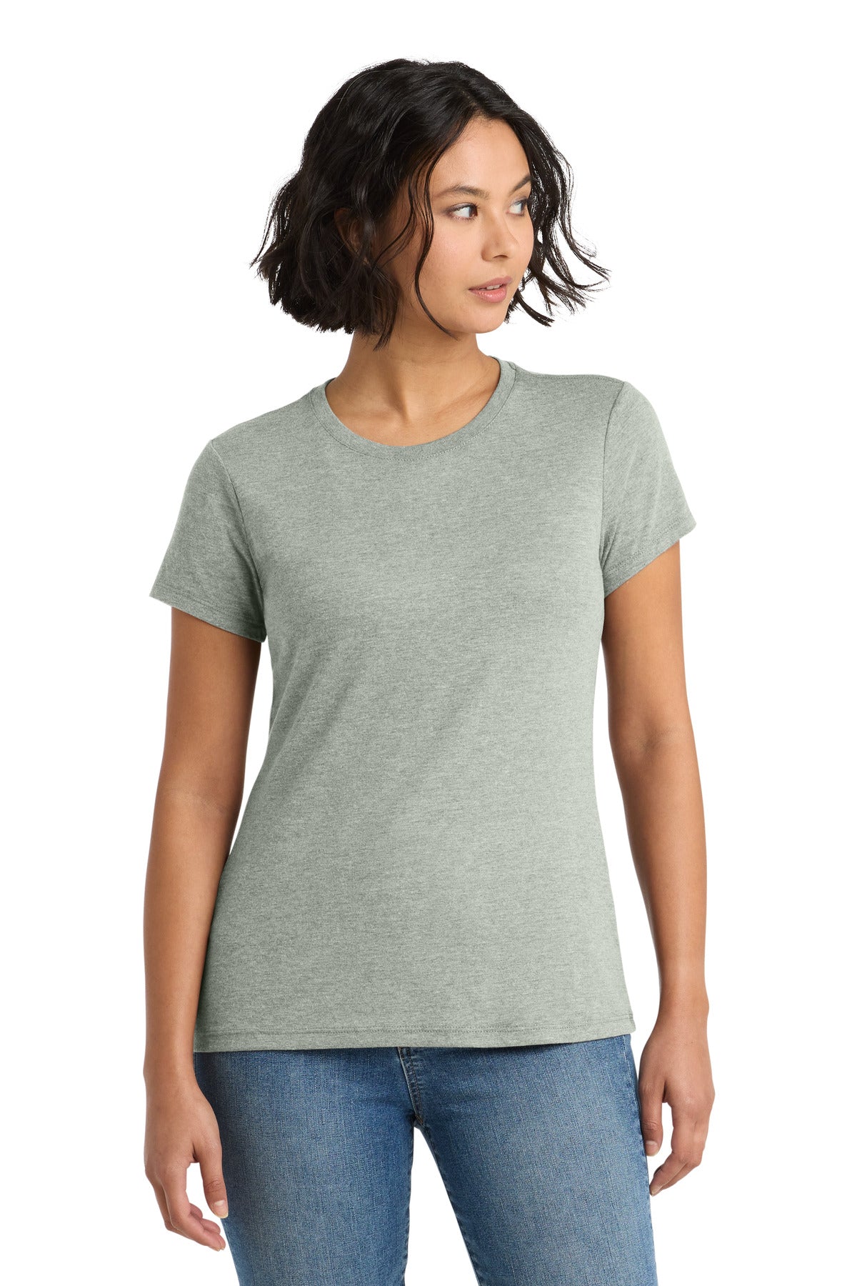 Custom Heathered Grey Women's Perfect Tri Tee DM130L, personalized by SanCanDo Swag in Argyle, TX