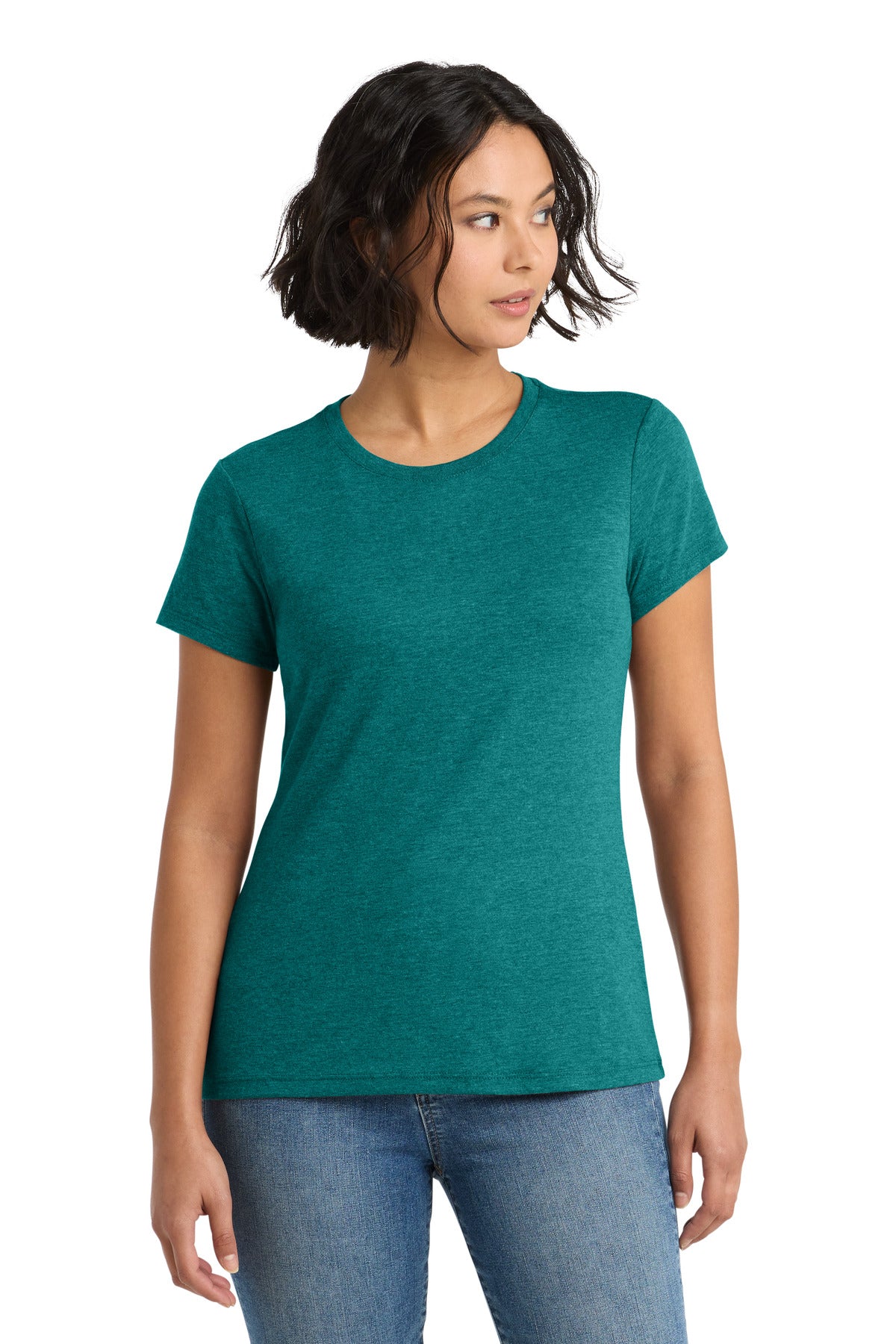 Custom Heathered Teal Women's Perfect Tri Tee DM130L, personalized by SanCanDo Swag in Argyle, TX