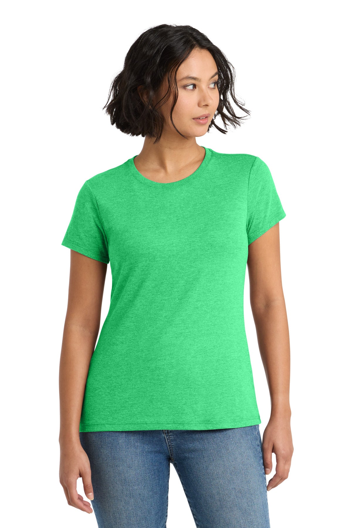 Custom Green Frost Women's Perfect Tri Tee DM130L, personalized by SanCanDo Swag in Argyle, TX